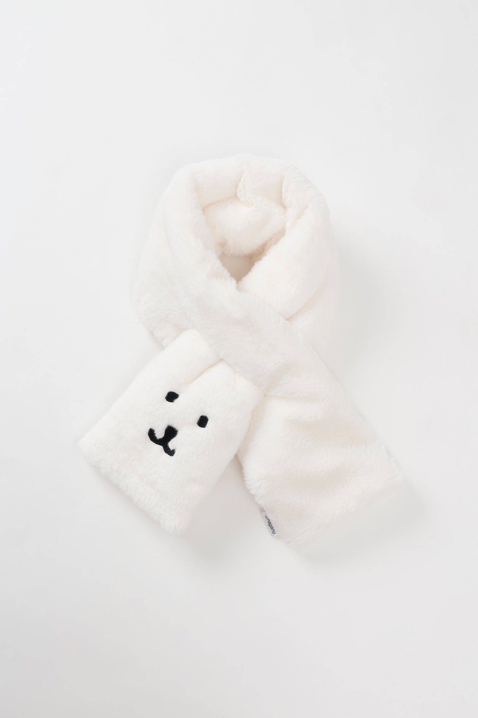 ナガノキャラクターズ ファーマフラー くまフェイス ホワイト ONE