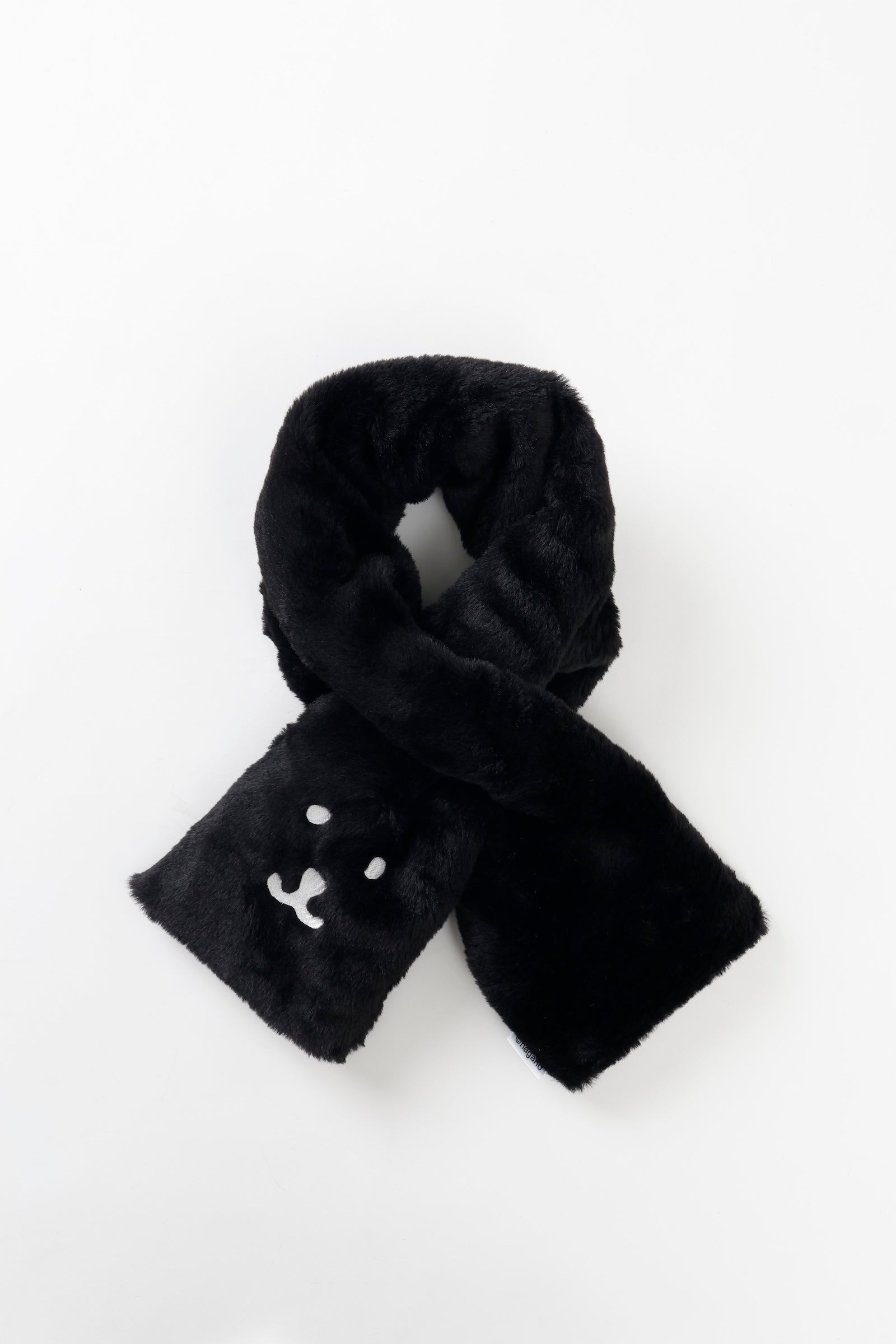 ナガノキャラクターズ ファーマフラー くまフェイス ブラック ONE