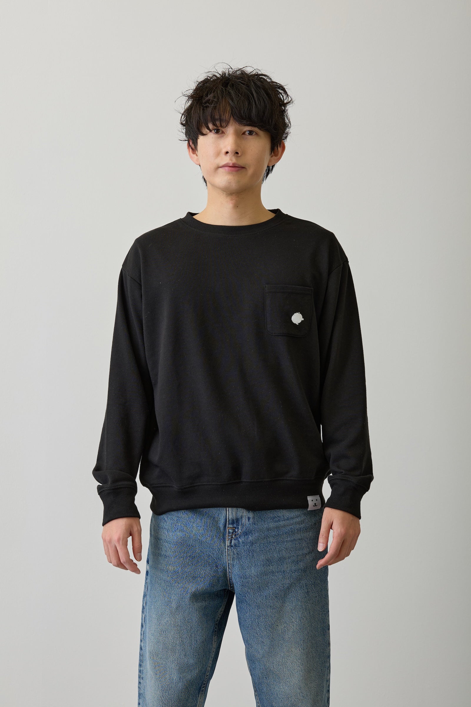 ナガノキャラクターズ スウェット 吸い込まれるくま ブラック