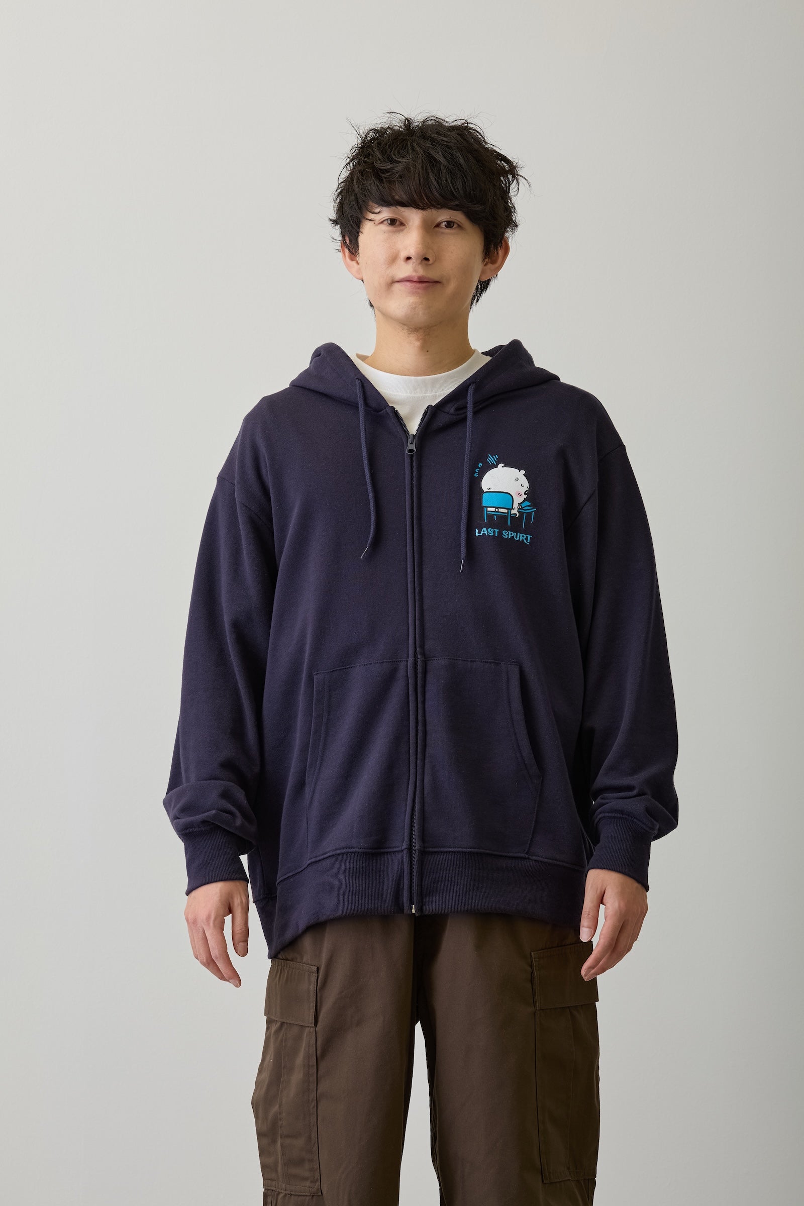 ちいかわ ZIPパーカー 試験だ ネイビー