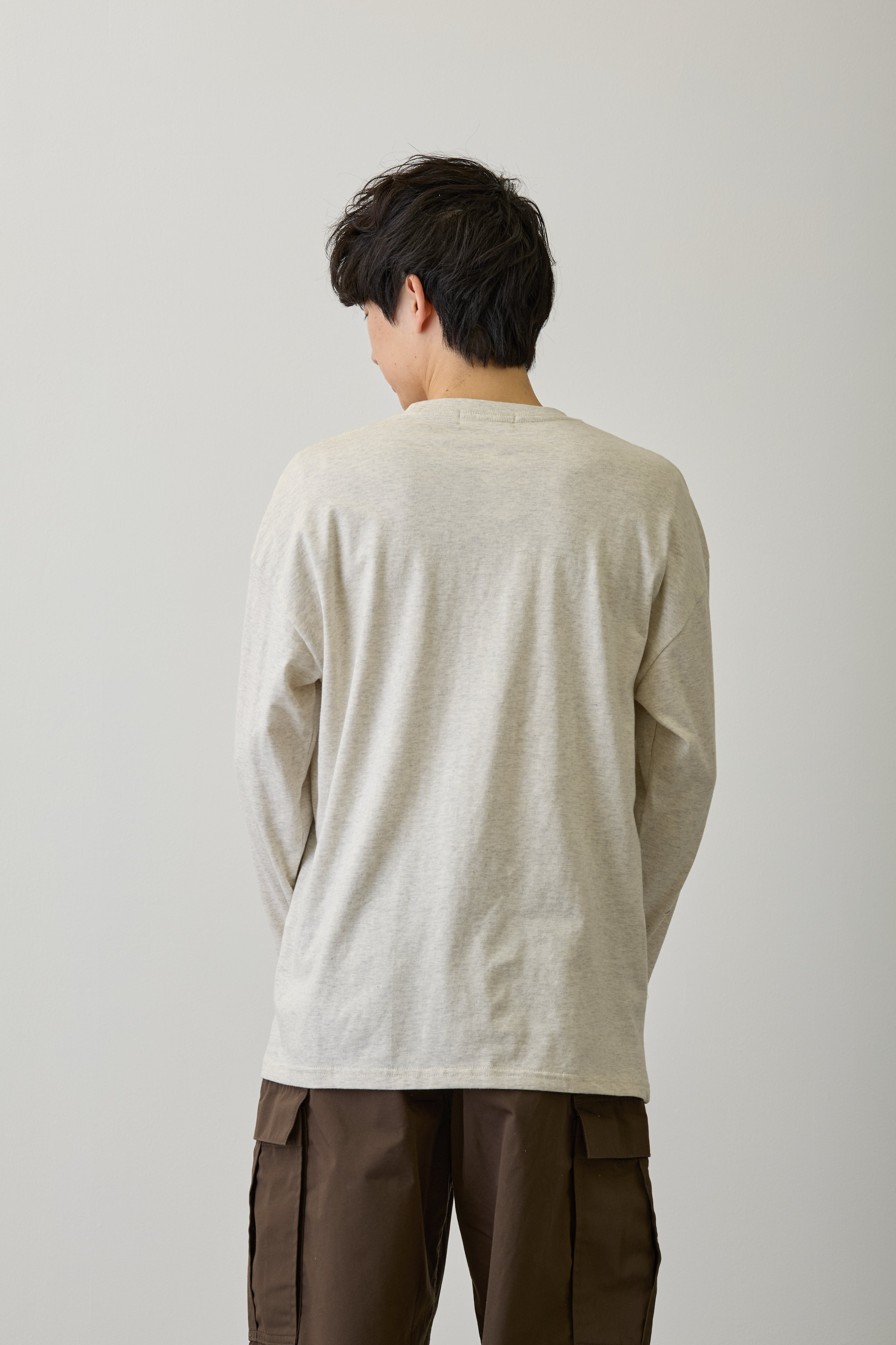 ナガノキャラクターズ 長袖Tシャツ お顔ならび オートミール