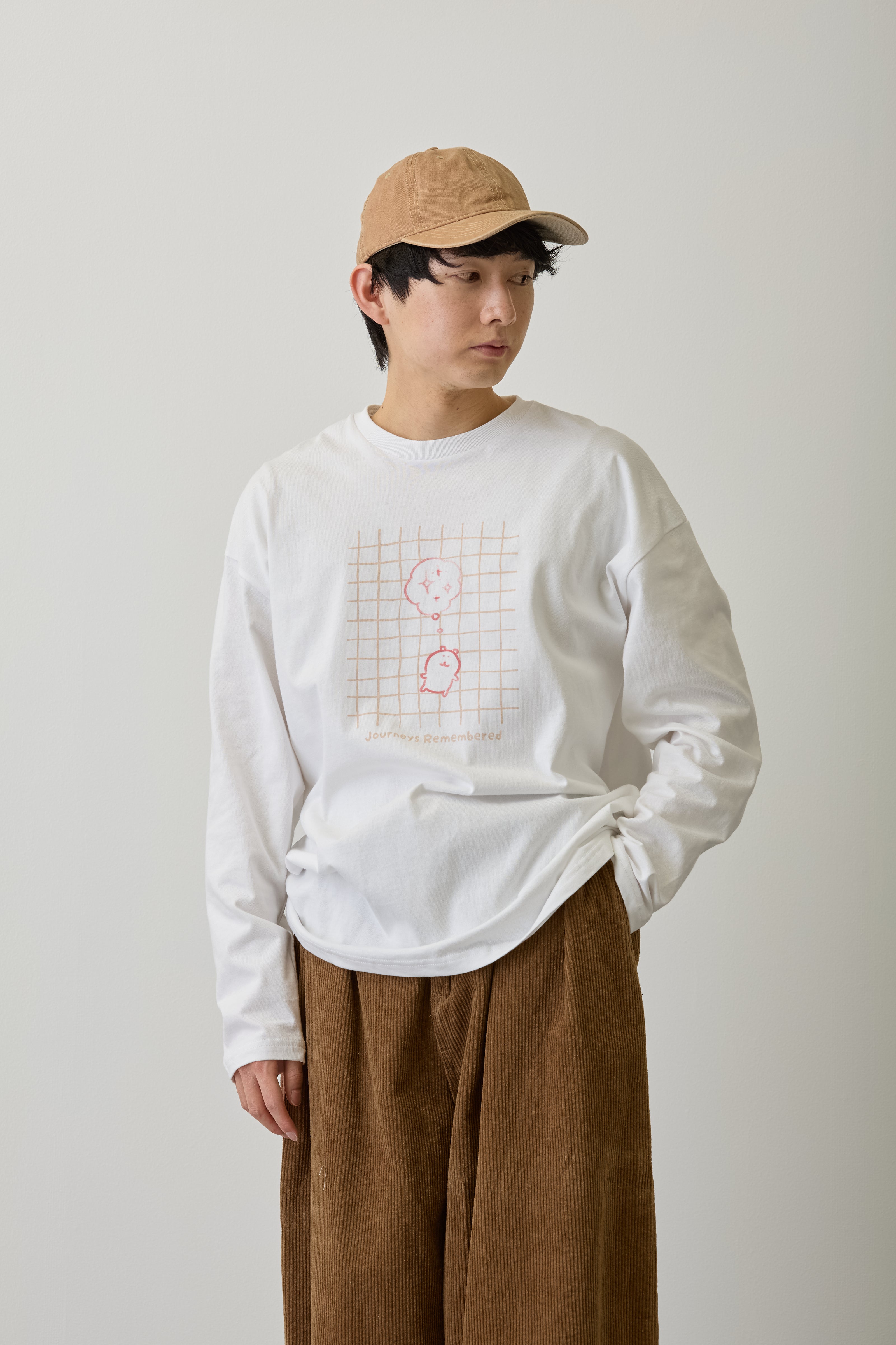 ナガノキャラクターズ 長袖Tシャツ 旅の記憶 ホワイト