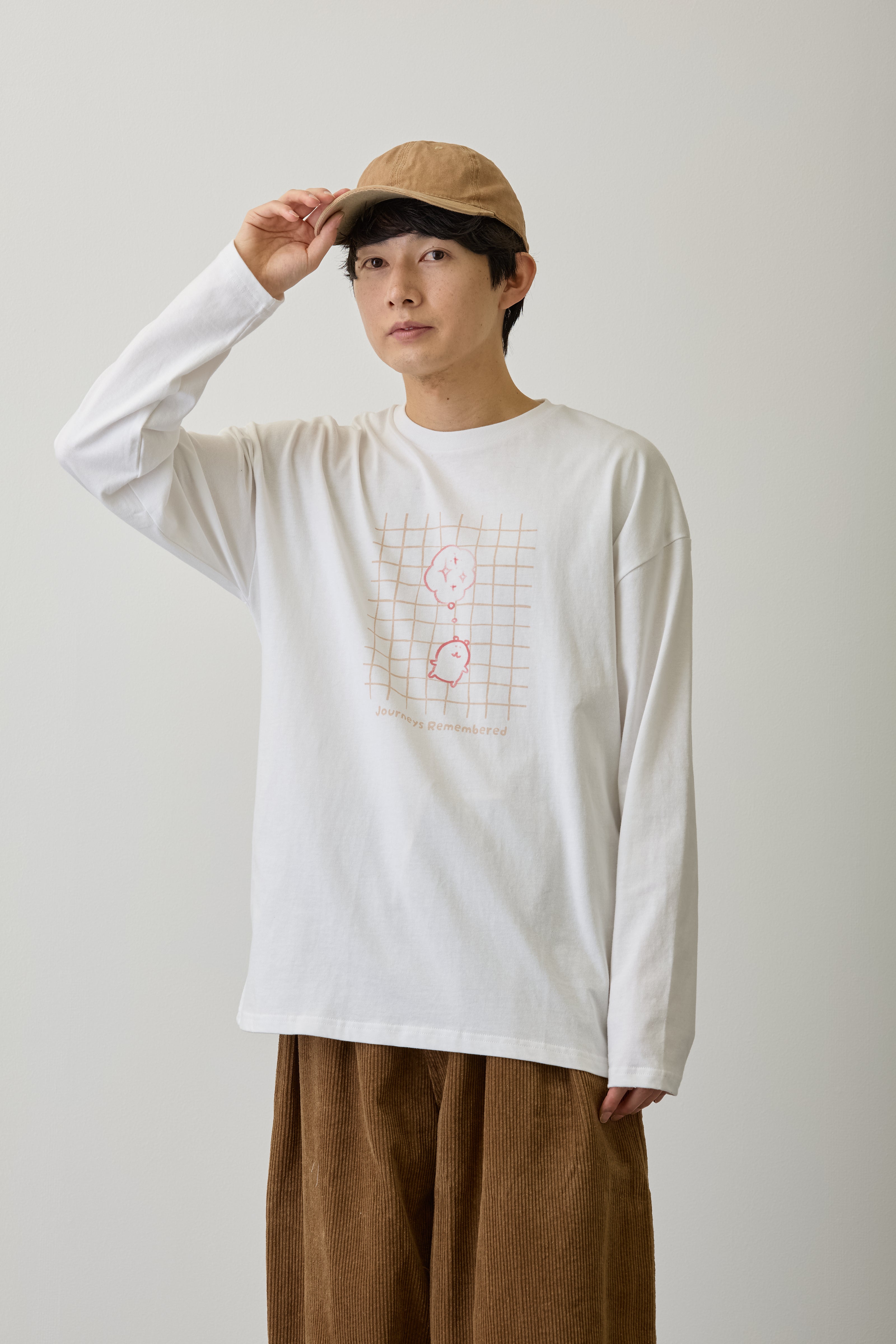 ナガノキャラクターズ 長袖Tシャツ 旅の記憶 ホワイト