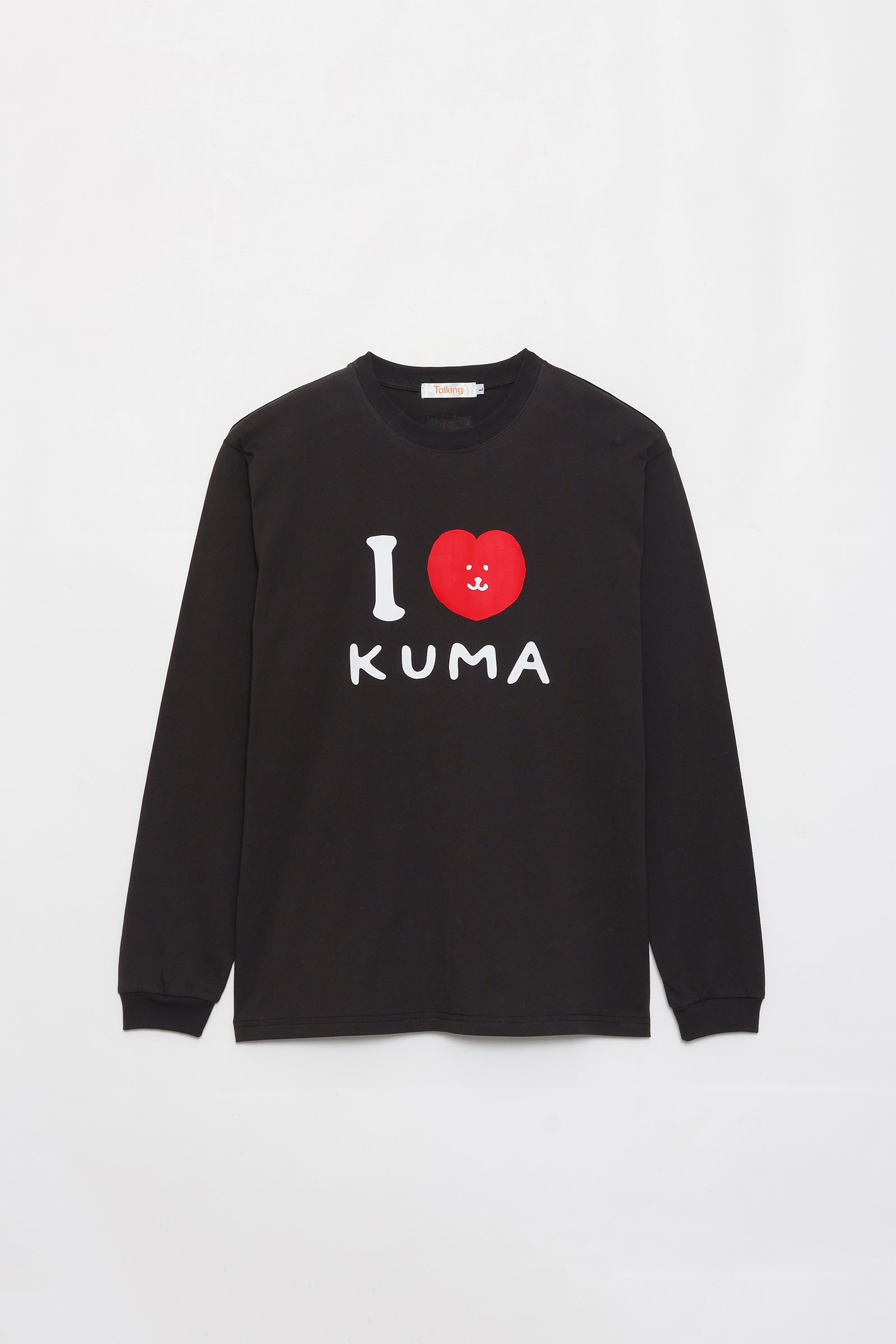 ナガノキャラクターズ　長袖Ｔシャツ　I LOVE KUMA　スミ