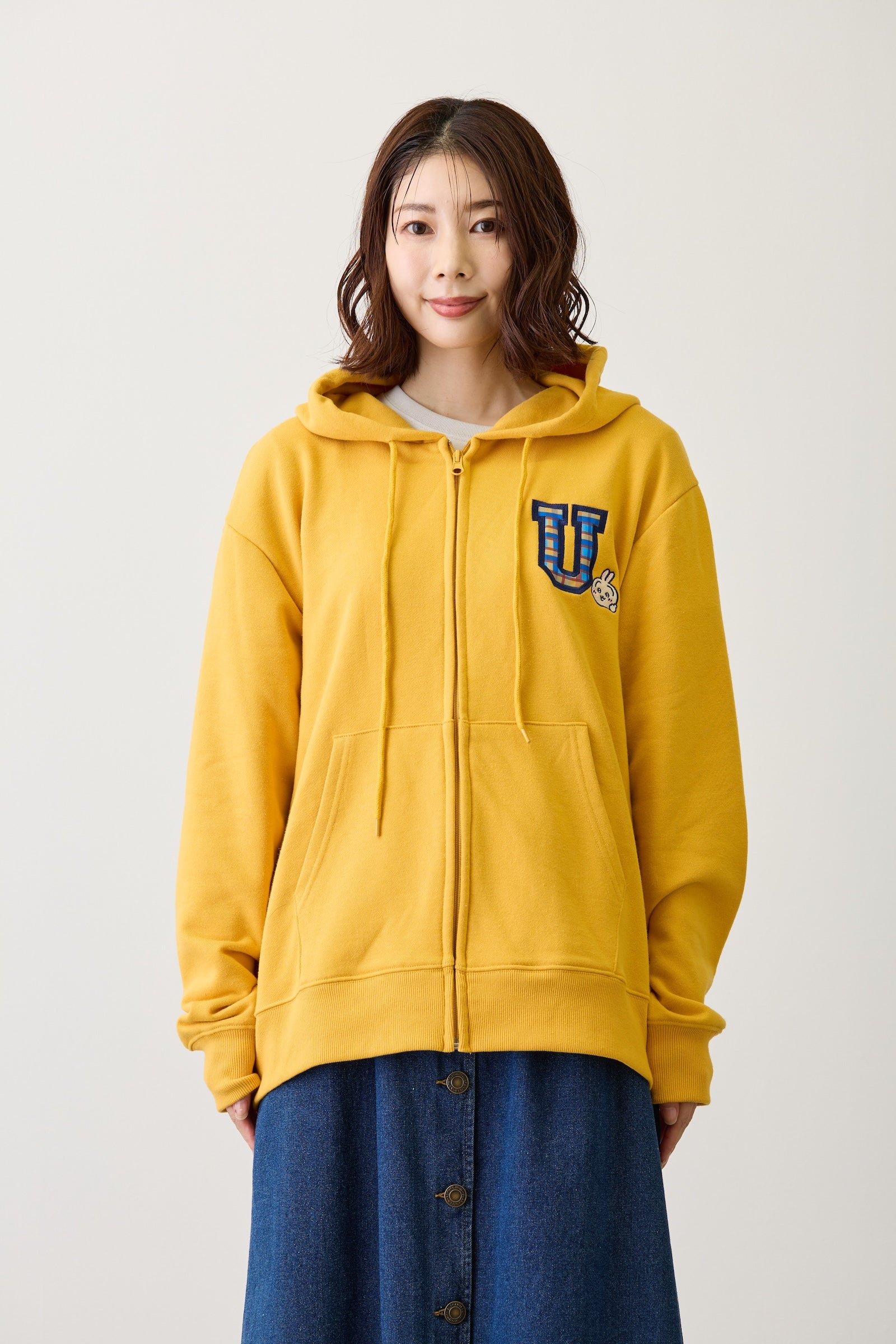 ちいかわ ZIPパーカー GO MY WAY イエロー