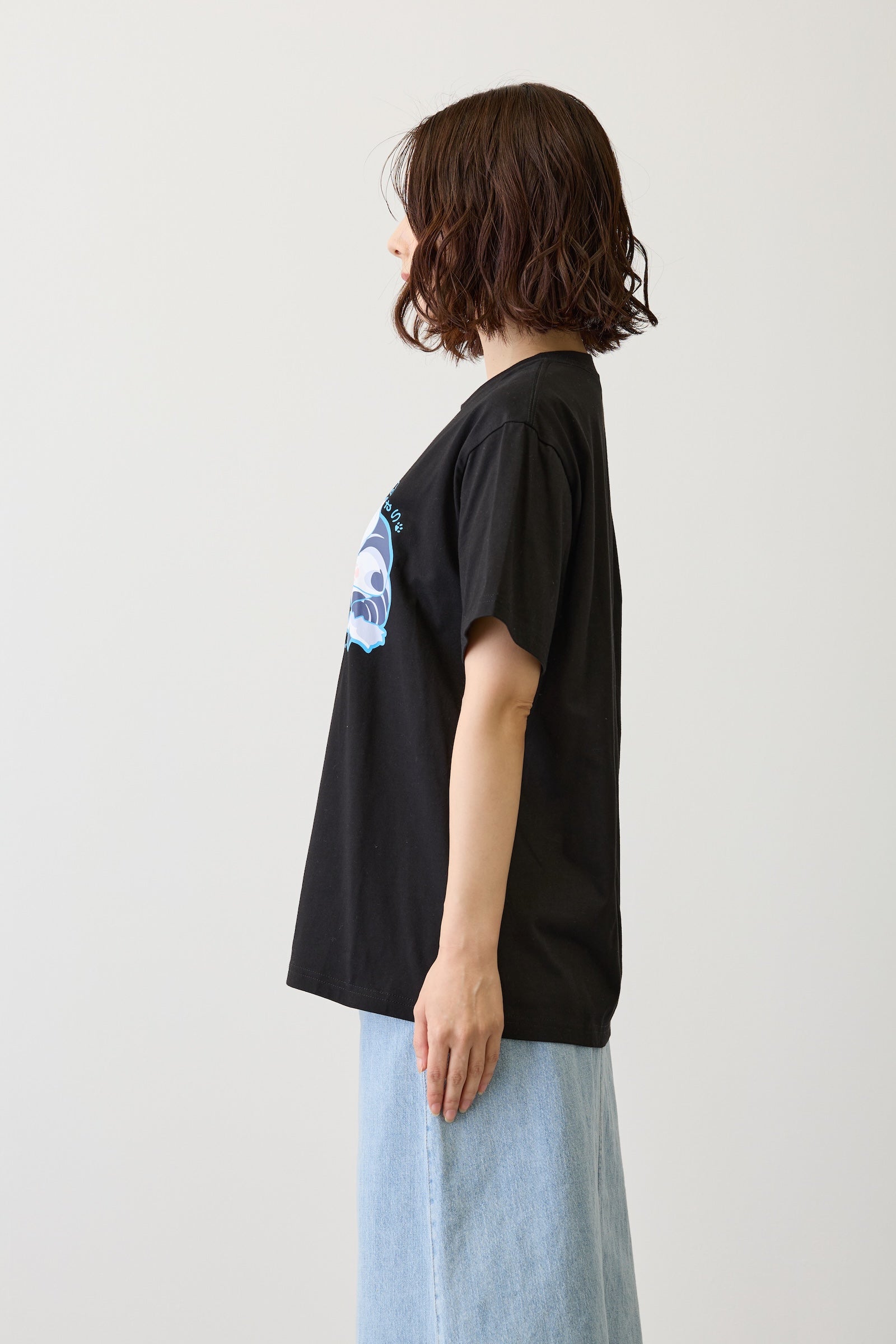 mofusand　Tシャツ　なにもわるくにゃい　トイレットペーパーだいすきにゃん　ブラック
