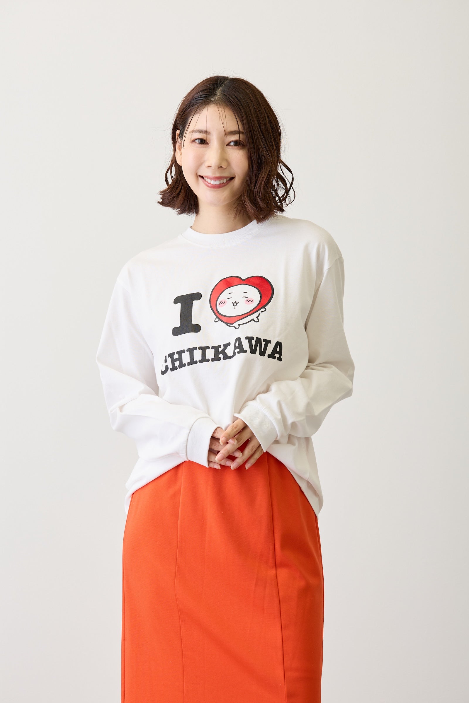 ちいかわ 長袖Ｔシャツ I LOVE CHIIKAWA ホワイト