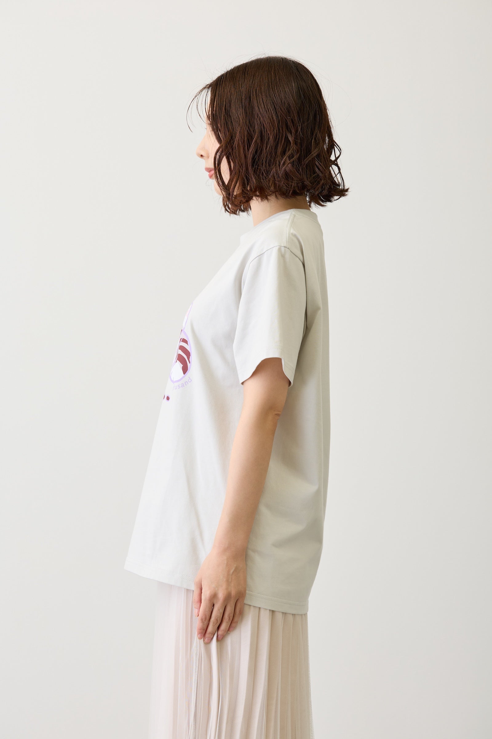 mofusand　Tシャツ　なにもわるくにゃい　花瓶だいすきにゃん　グレー
