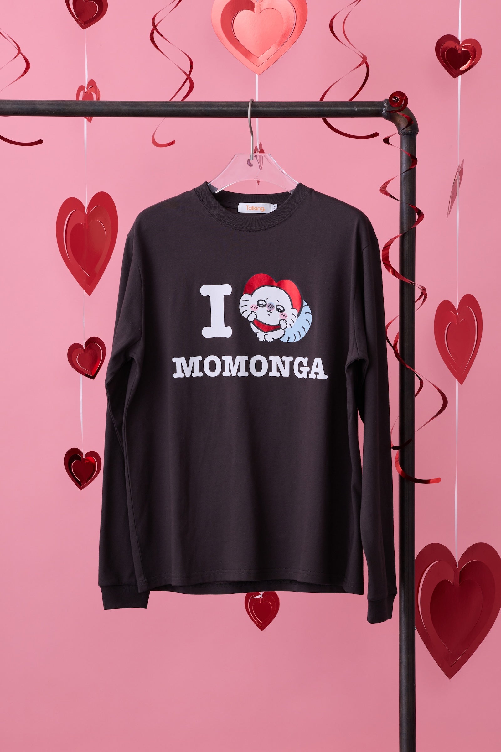 ちいかわ　長袖Ｔシャツ　I LOVE MOMONGA　スミ