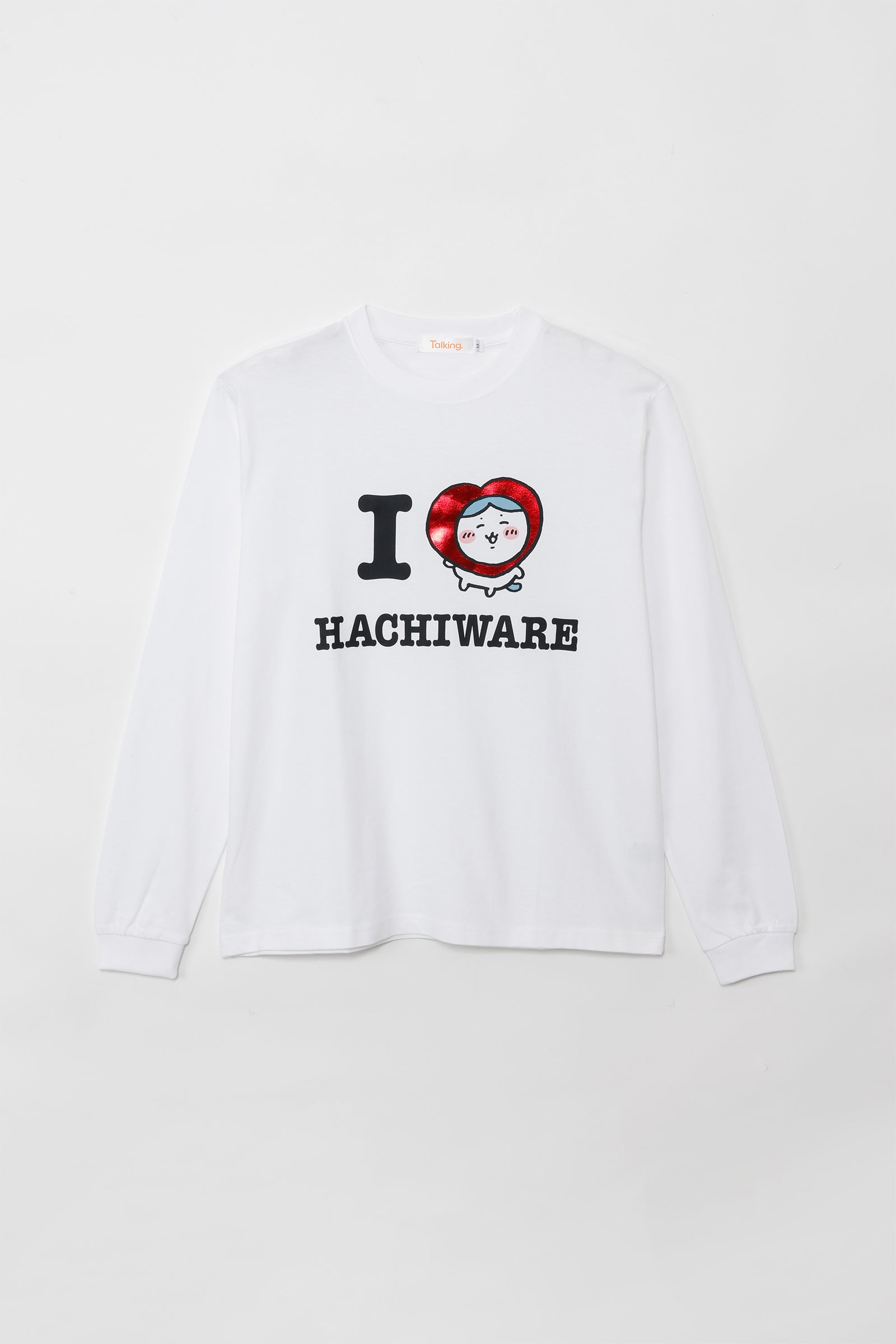 ちいかわ　長袖Ｔシャツ　I LOVE HACHIWARE　ホワイト