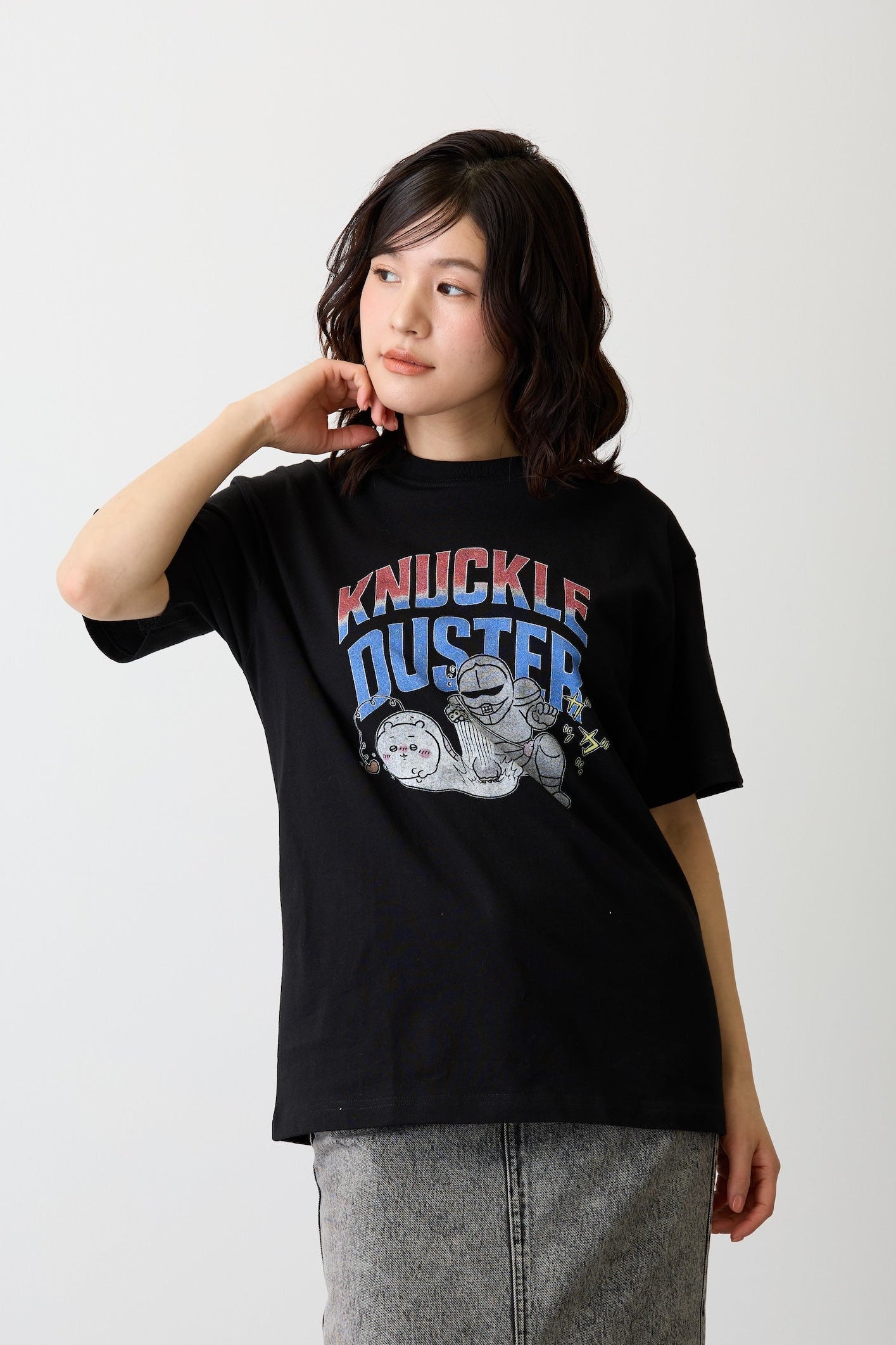 ちいかわ Tシャツ KNUCKLE DUSTER ブラック