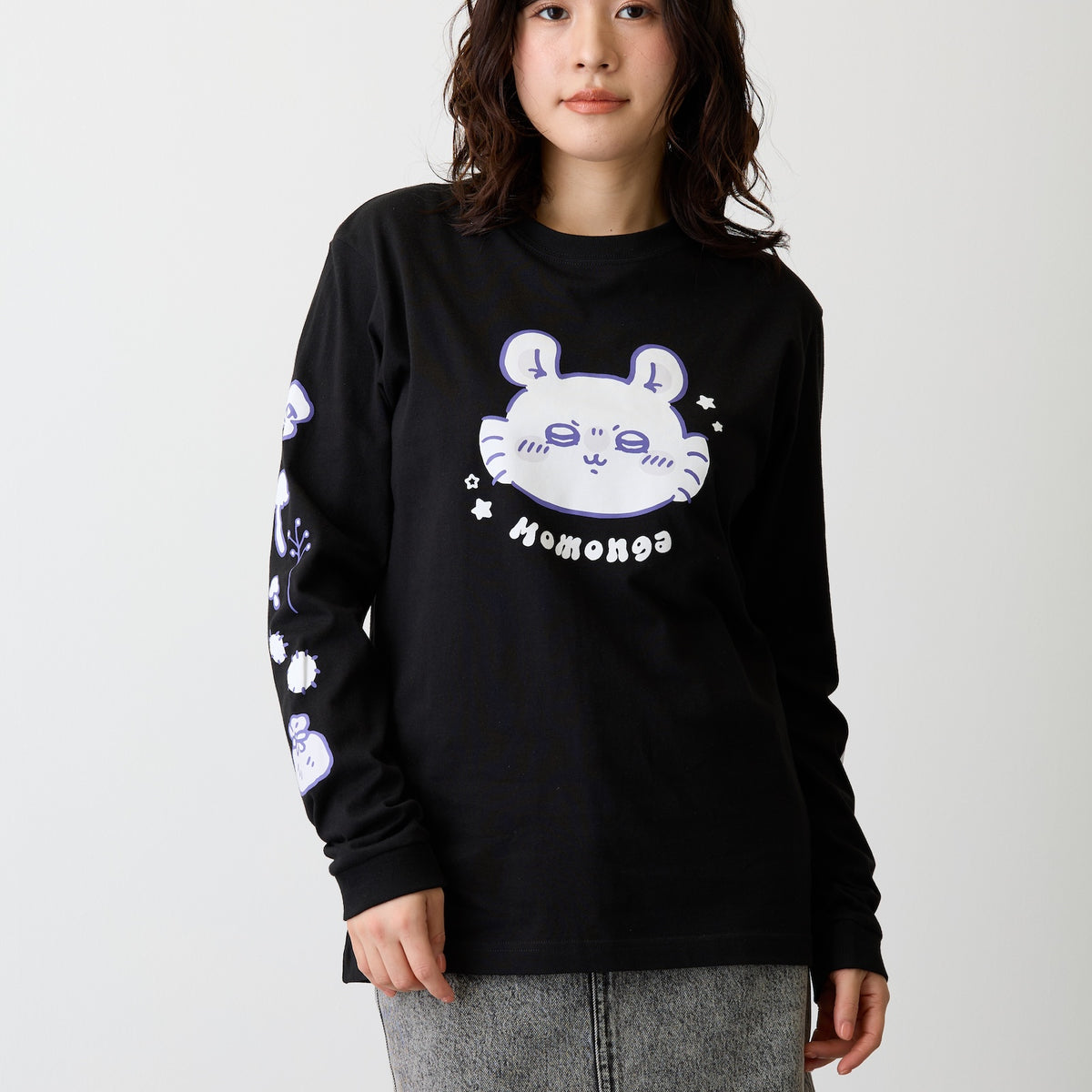 ちいかわ L/STシャツ モモンガ ブラック