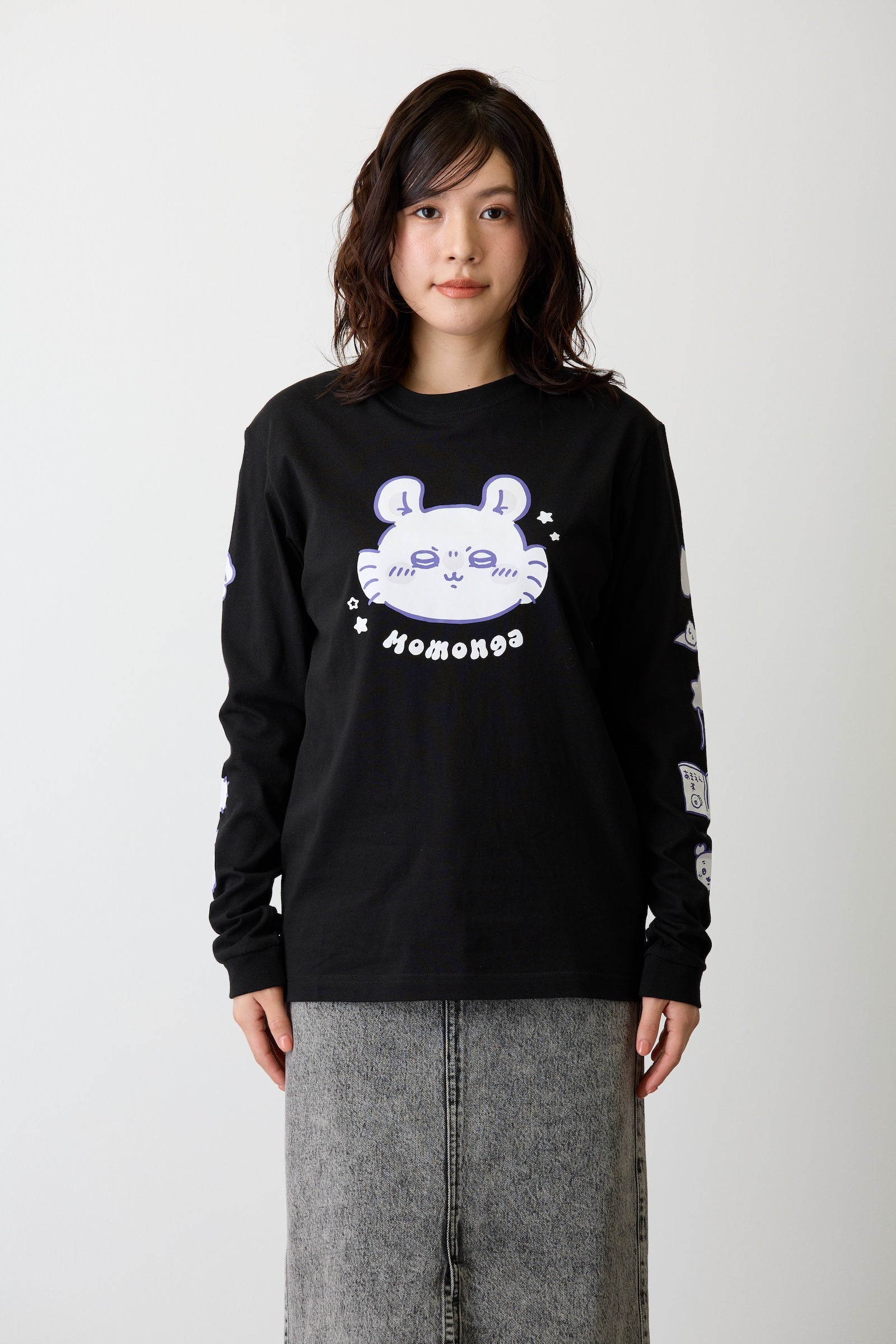 ちいかわ L/STシャツ モモンガ ブラック