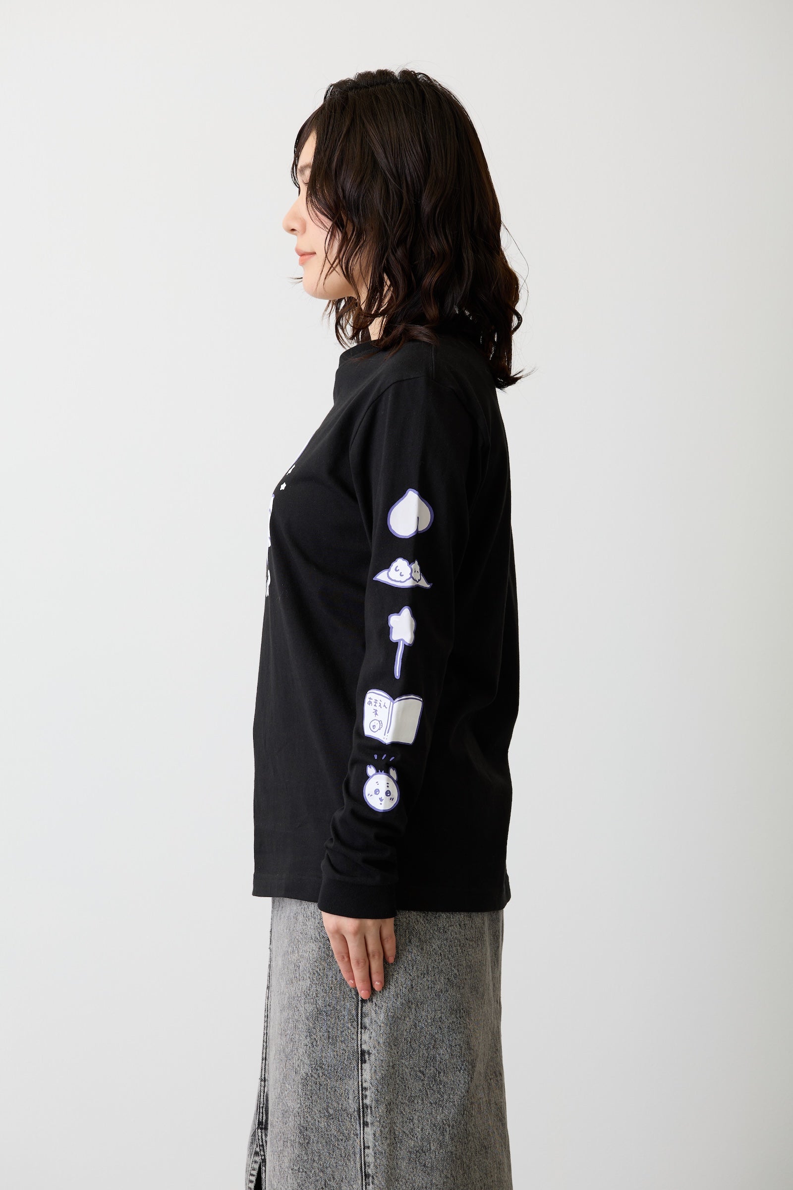 ちいかわ L/STシャツ モモンガ ブラック