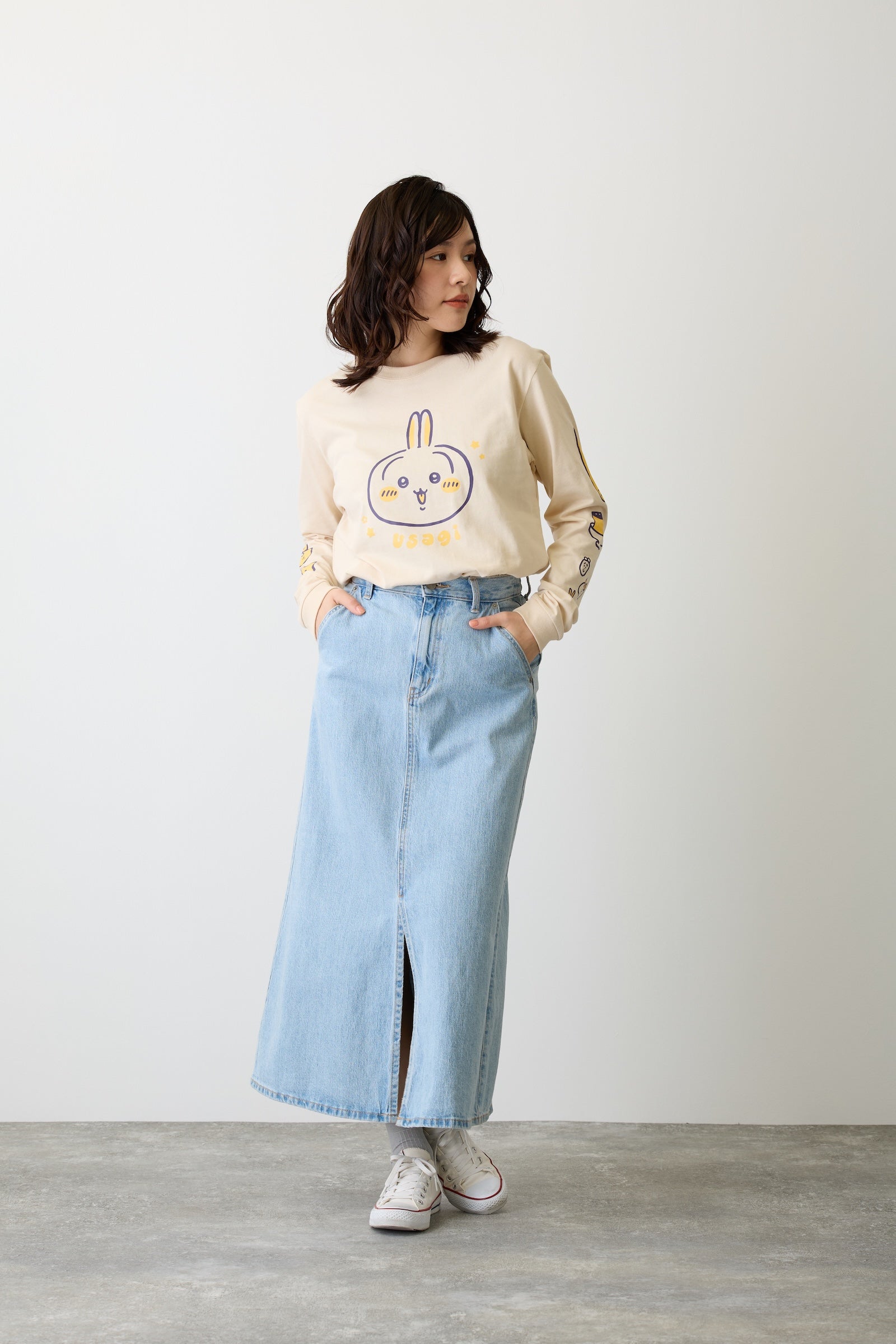 ちいかわ L/STシャツ うさぎ サンドベージュ