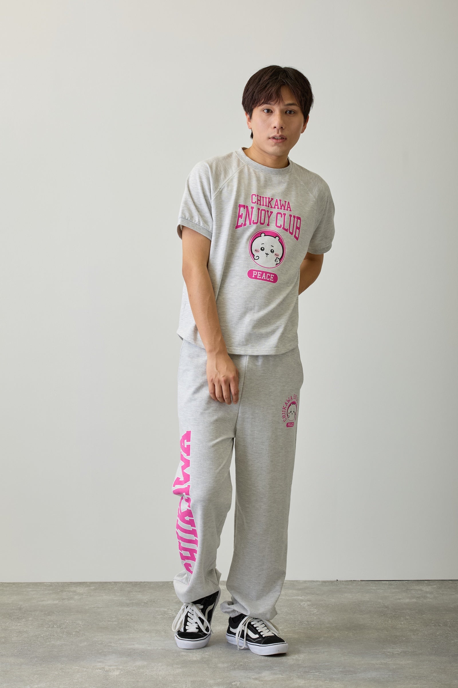 ちいかわ スウェットパンツ ピース ちいかわ 杢グレー