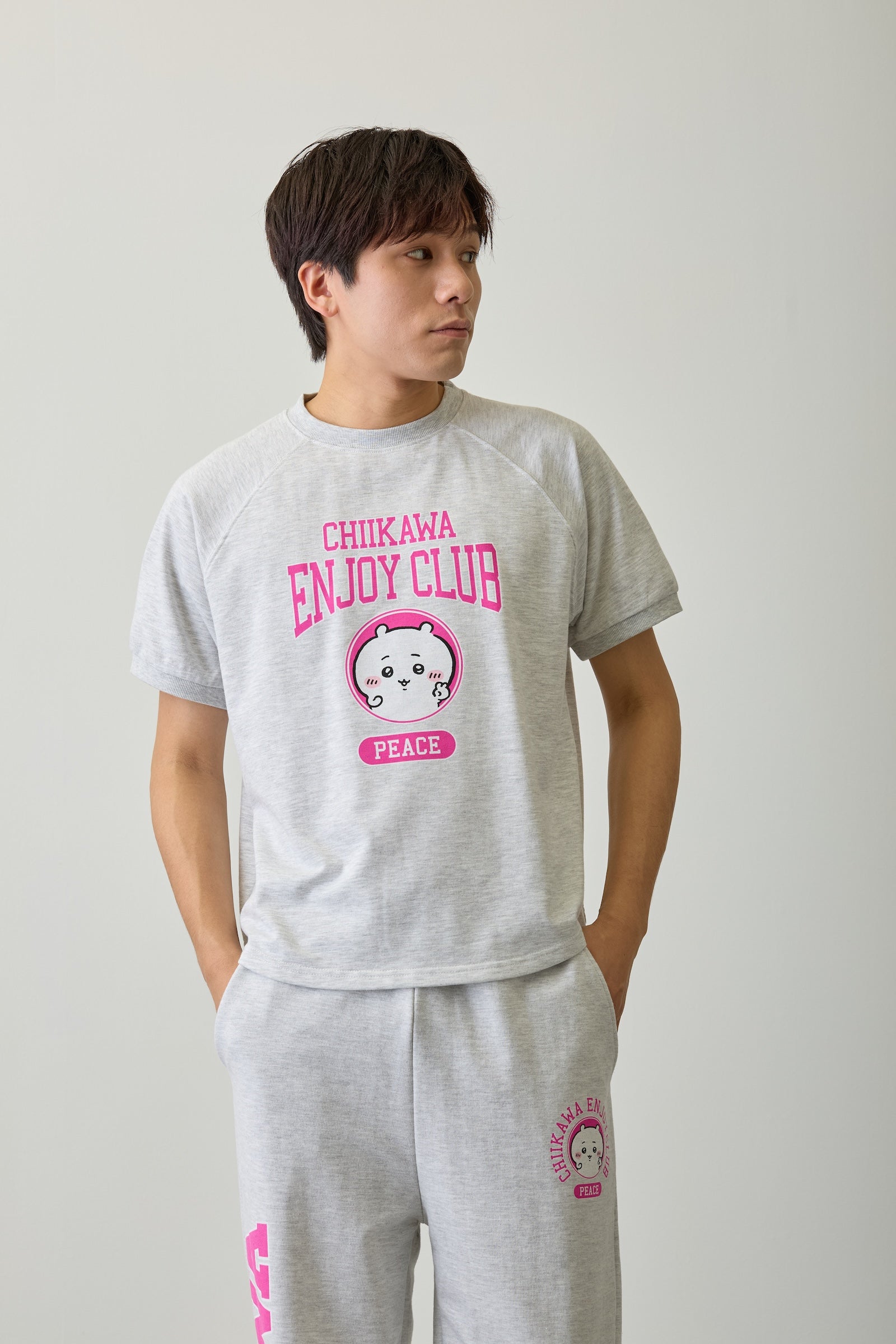 ちいかわ Tシャツ ピース ちいかわ 杢グレー