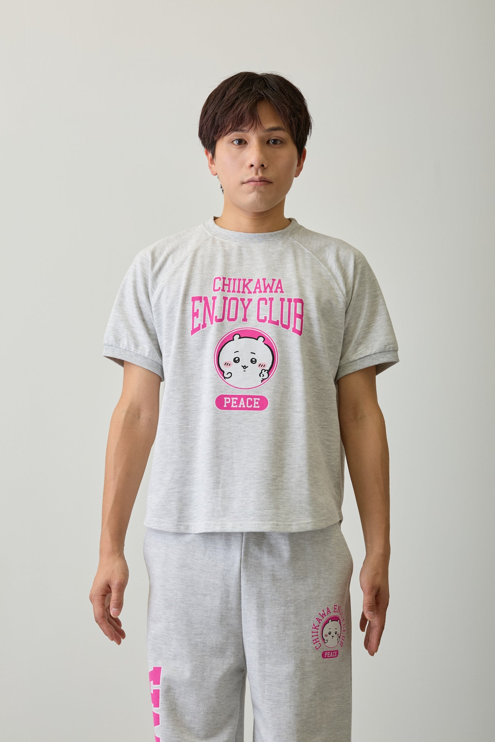 ちいかわ Tシャツ ピース ちいかわ 杢グレー