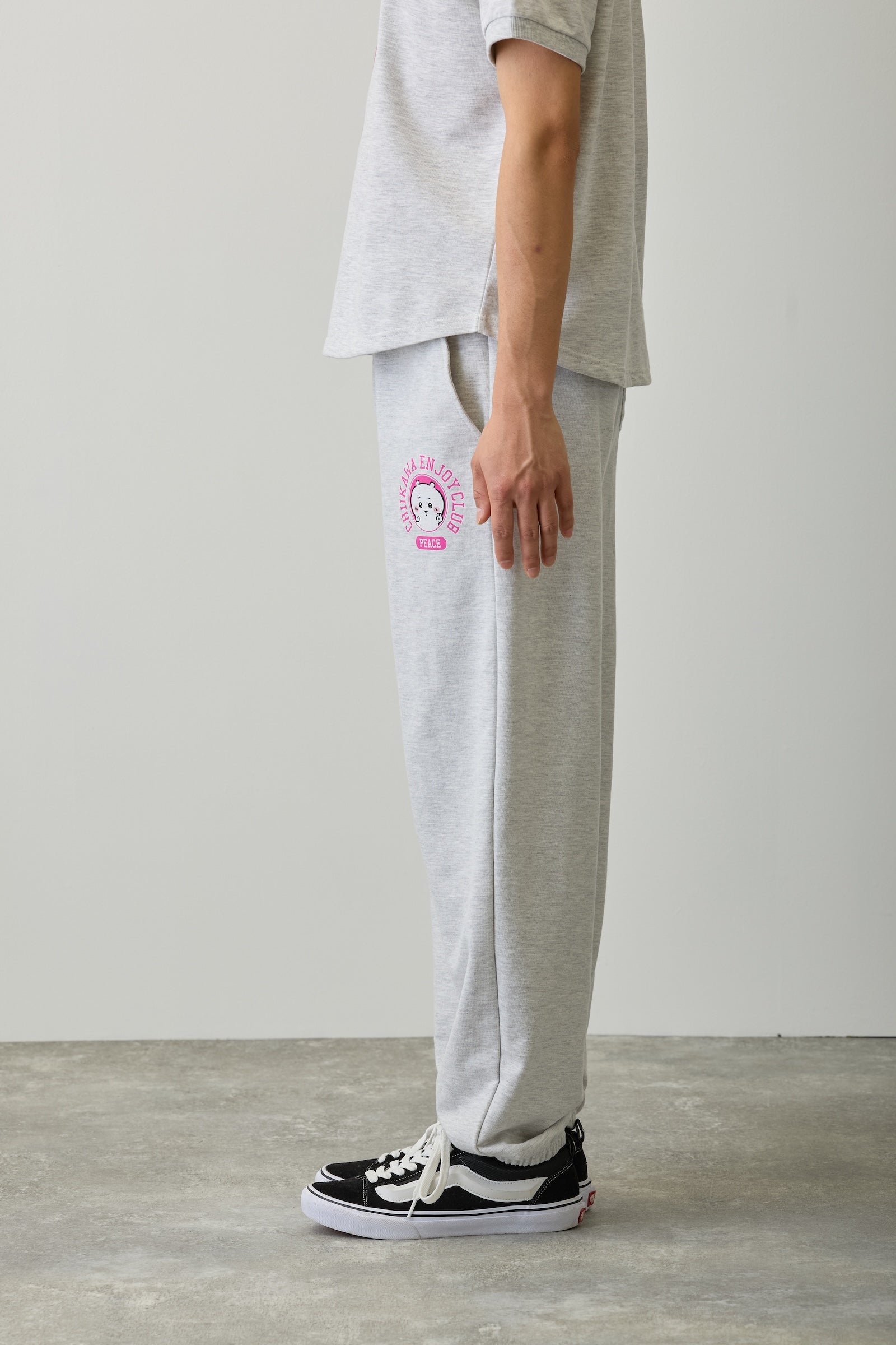 ちいかわ スウェットパンツ ピース ちいかわ 杢グレー