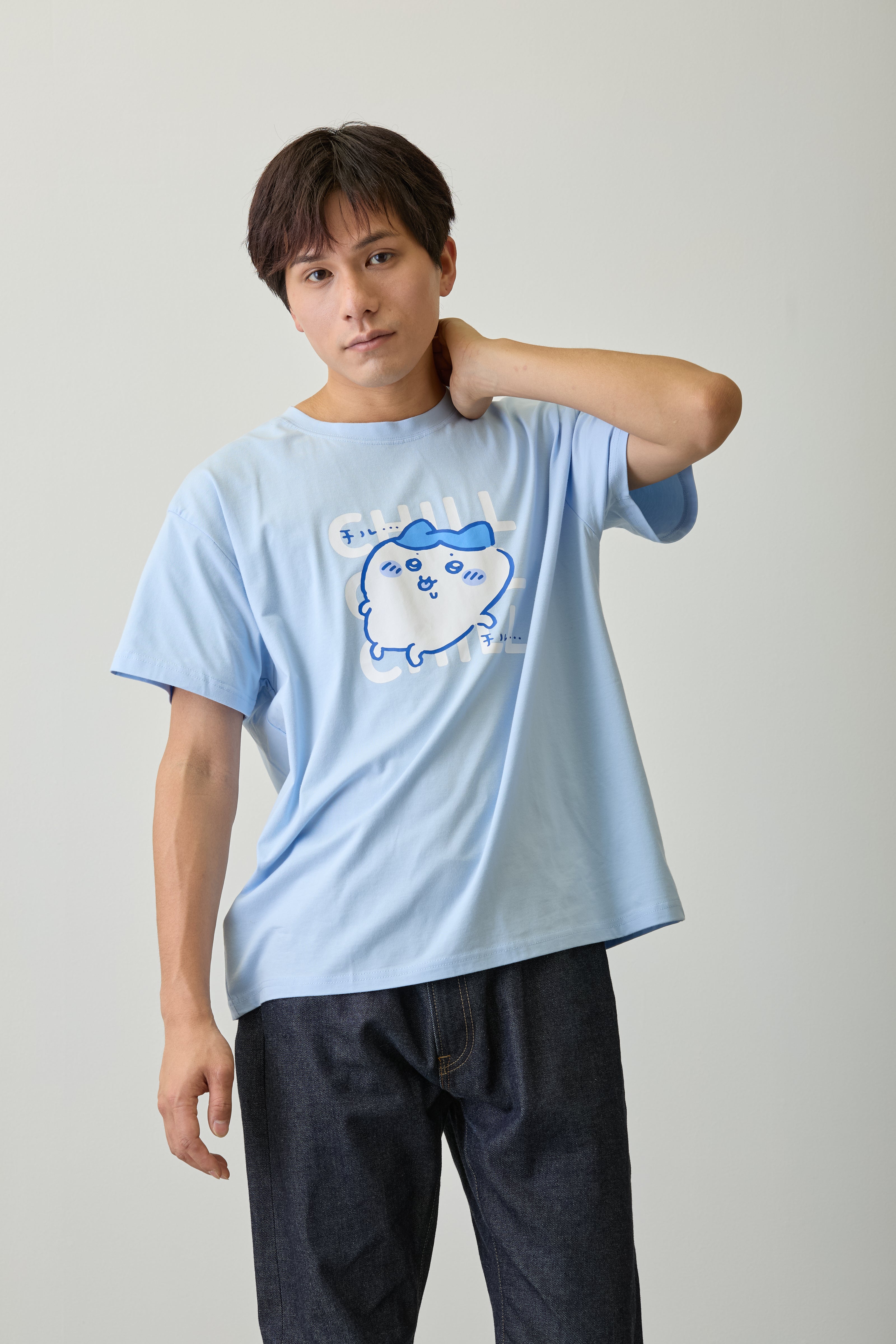 ちいかわ Tシャツ チルチルハチワレ ブルー