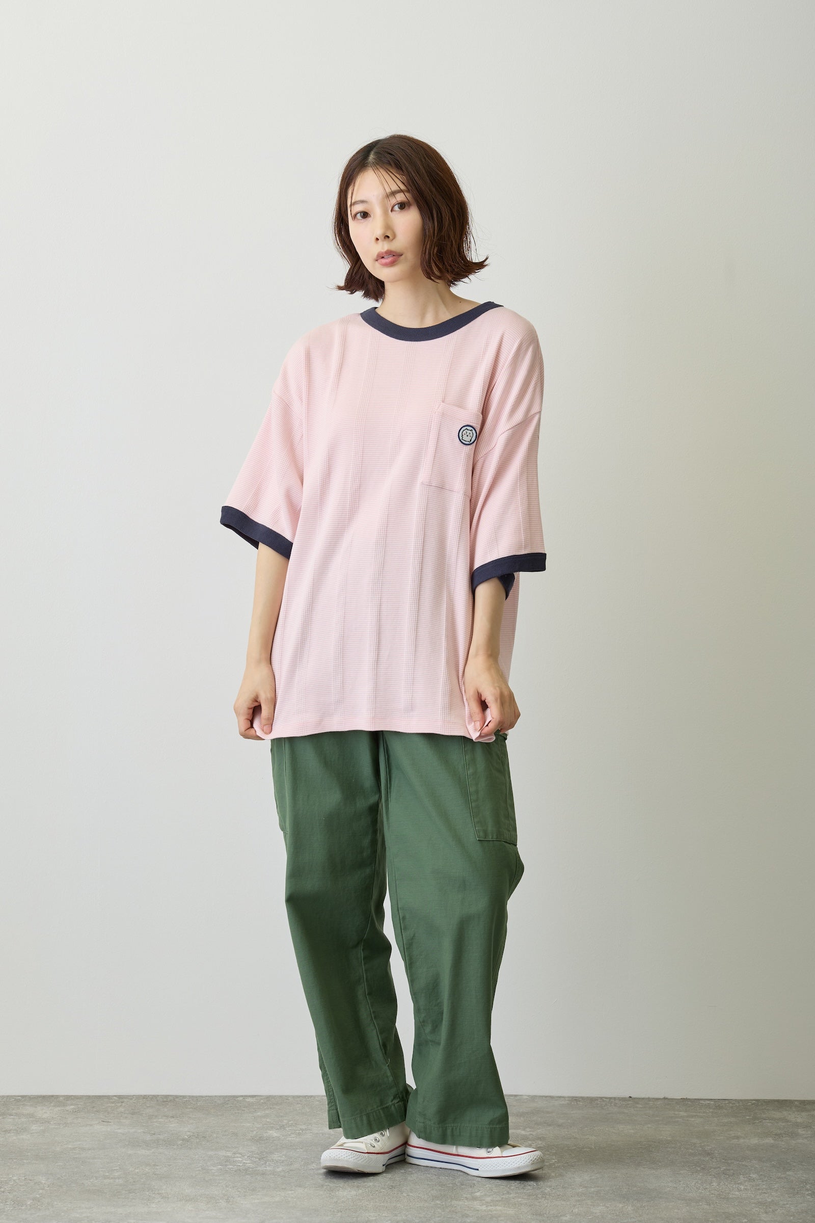 ちいかわ ビッグシルエットポケットTシャツ Robert P.Miller×Talking ちいかわ FLAMINGO