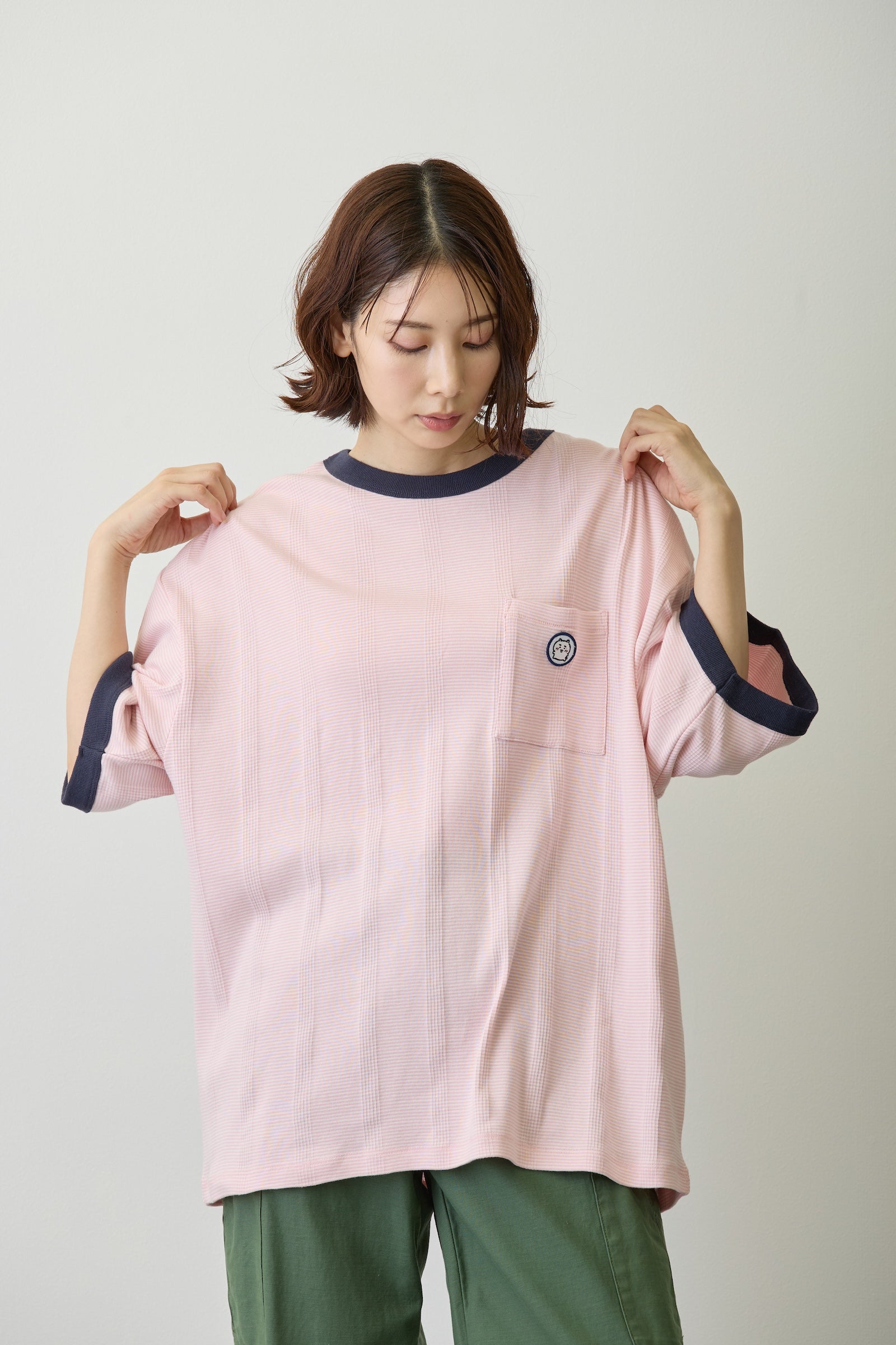 ちいかわ ビッグシルエットポケットTシャツ Robert P.Miller×Talking ちいかわ FLAMINGO