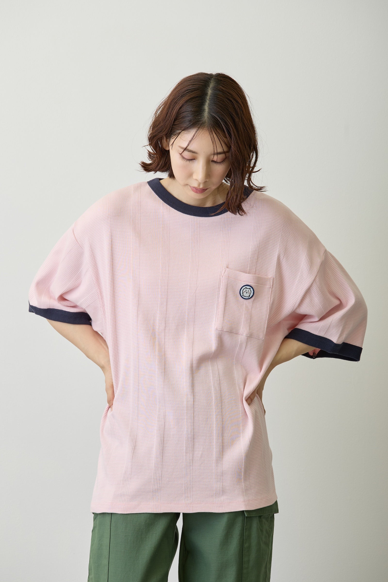 ちいかわ ビッグシルエットポケットTシャツ Robert P.Miller×Talking ちいかわ FLAMINGO