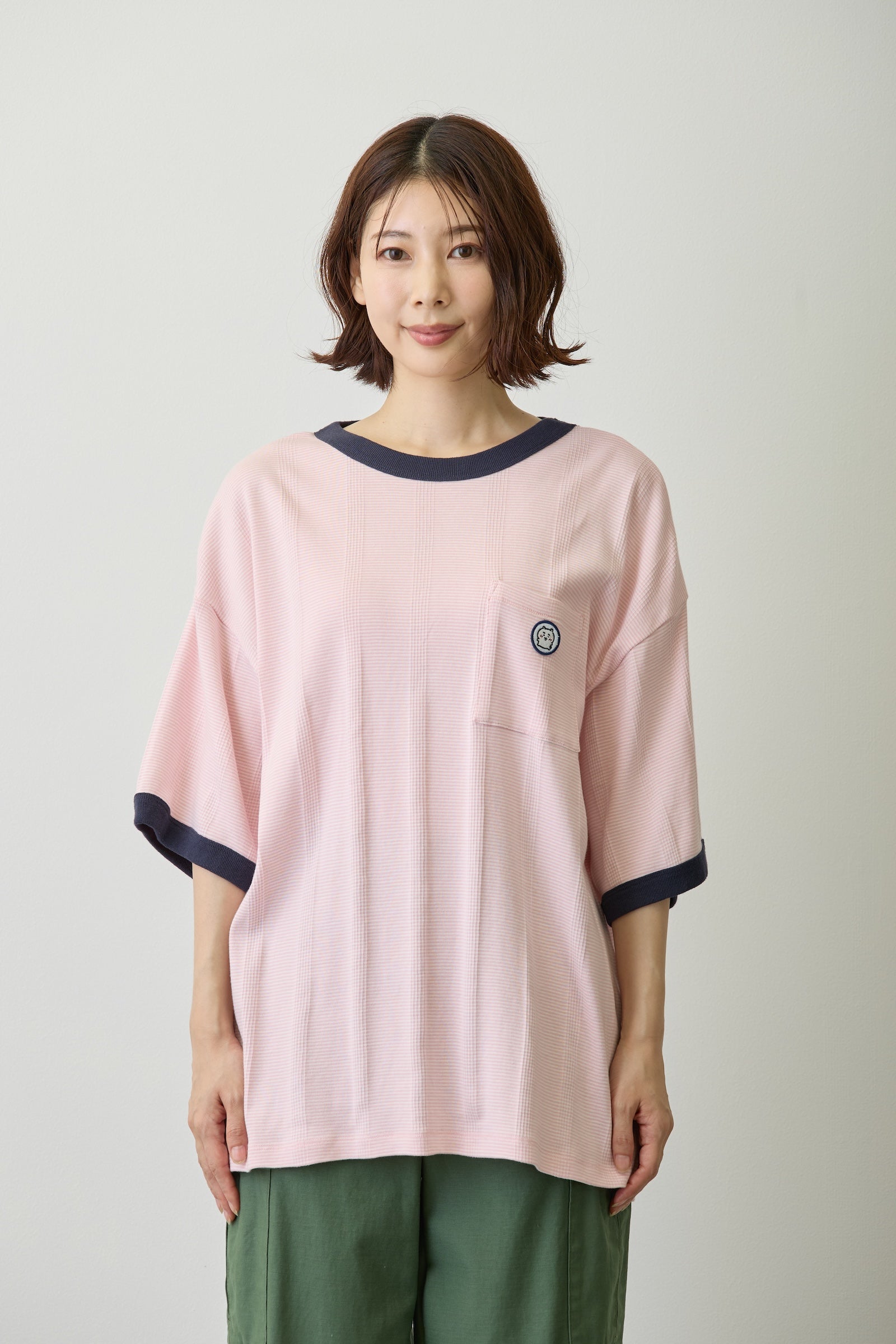 ちいかわ ビッグシルエットポケットTシャツ Robert P.Miller×Talking ちいかわ FLAMINGO