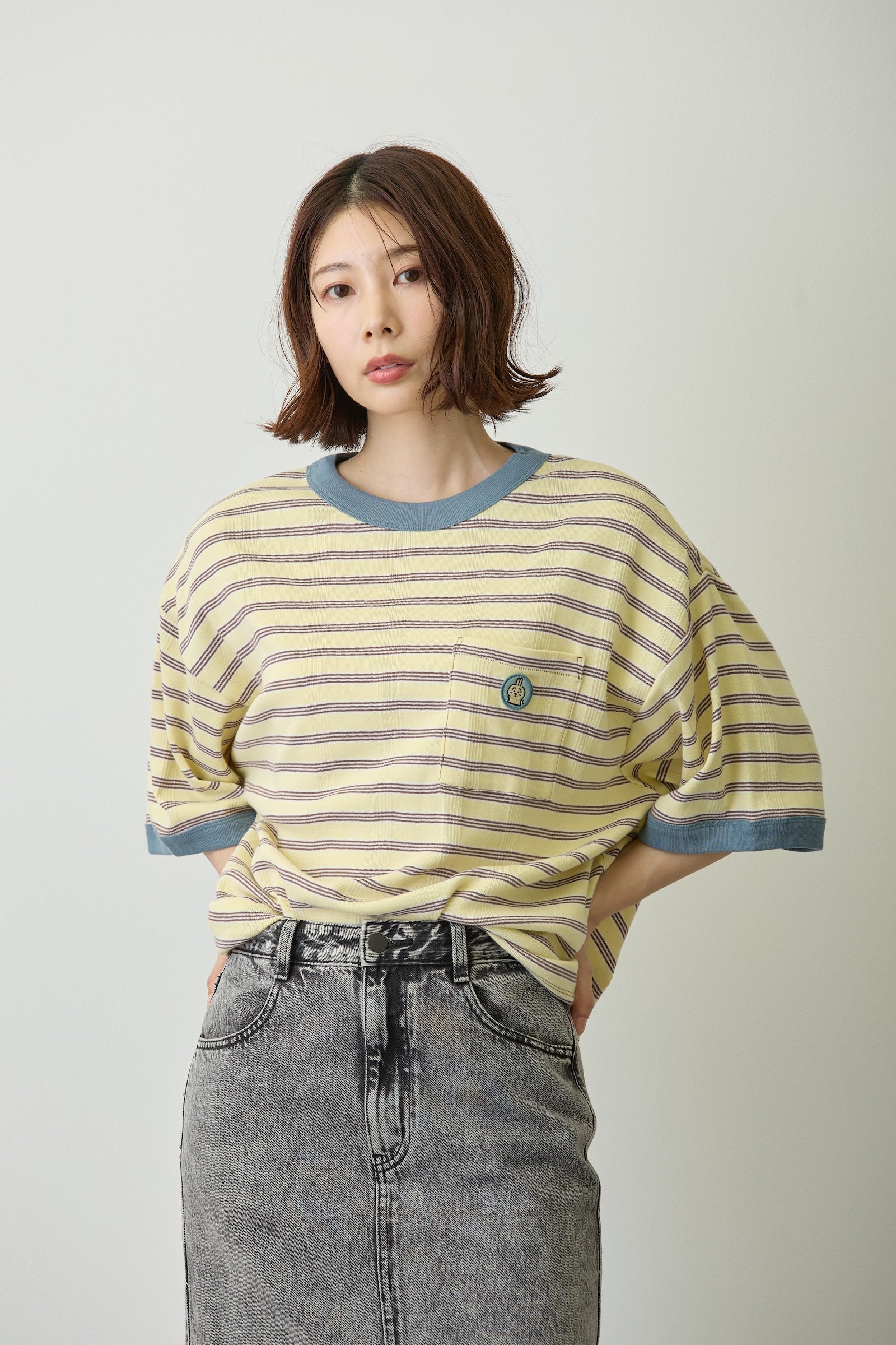 ちいかわ ビッグシルエットポケットTシャツ Robert P.Miller×Talking うさぎ BANANA