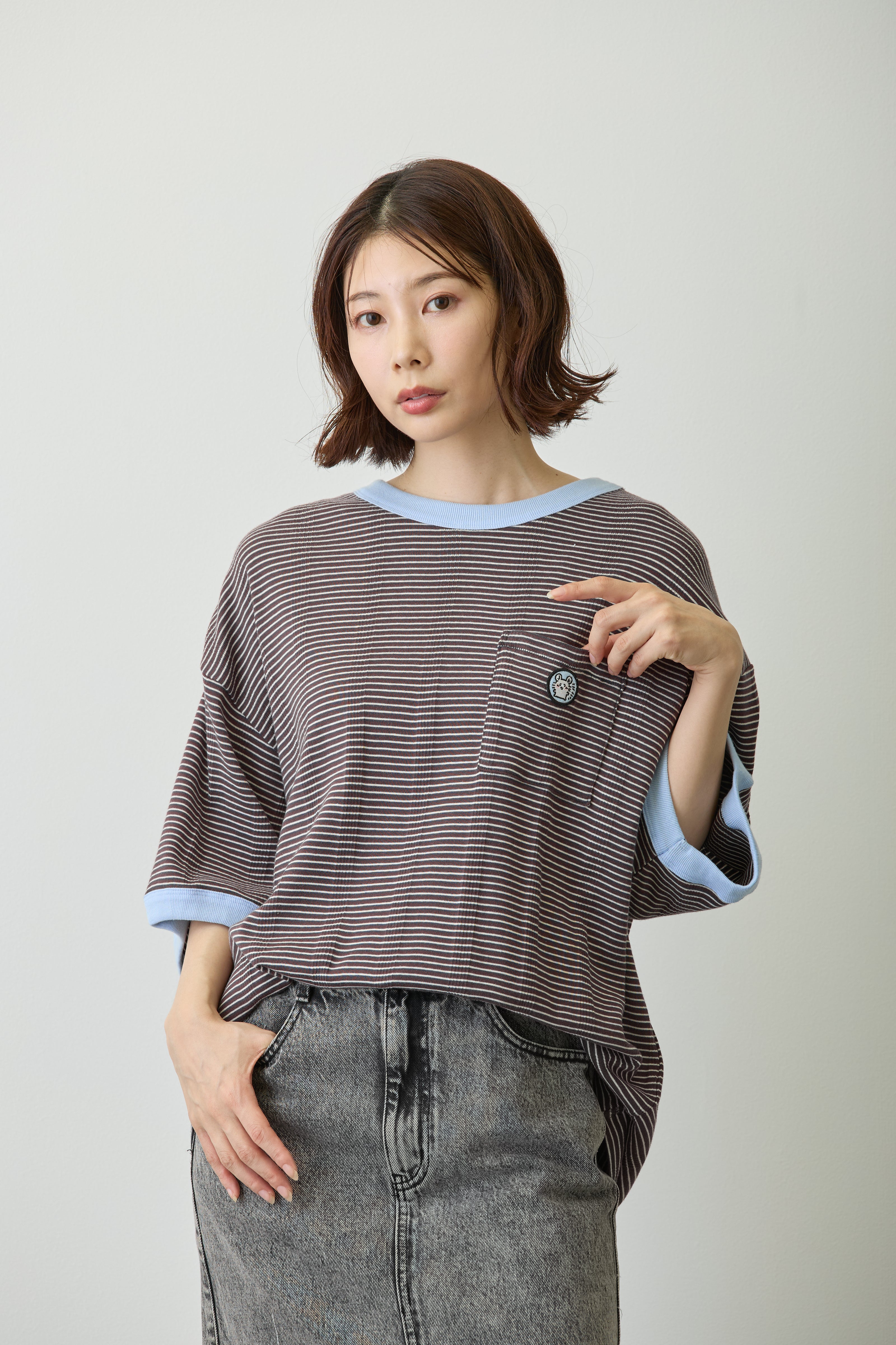 ちいかわ ビッグシルエットポケットTシャツ Robert P.Miller×Talking モモンガ COFFEE