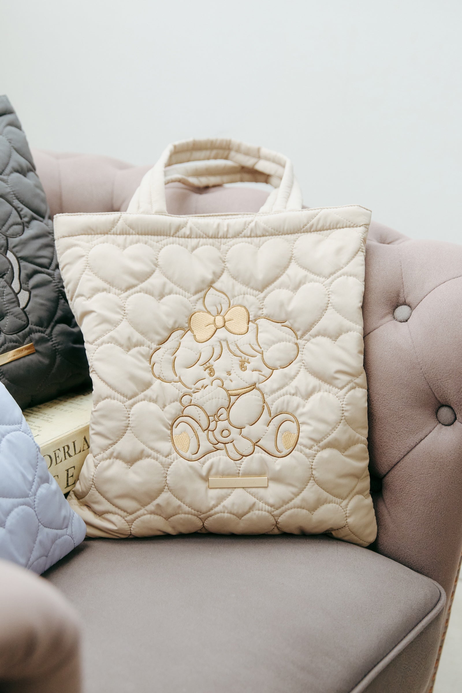 Lil ala mode ハートキルティングトートバッグ スフレ ブラウン ONE