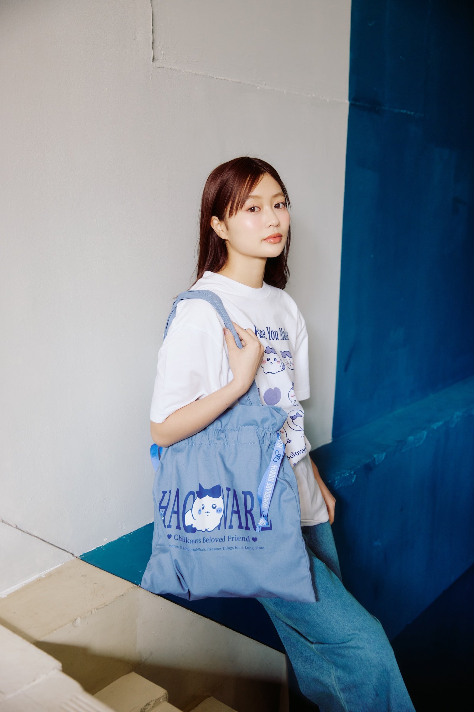 ちいかわ トートバッグ ハチワレシリーズ サックス