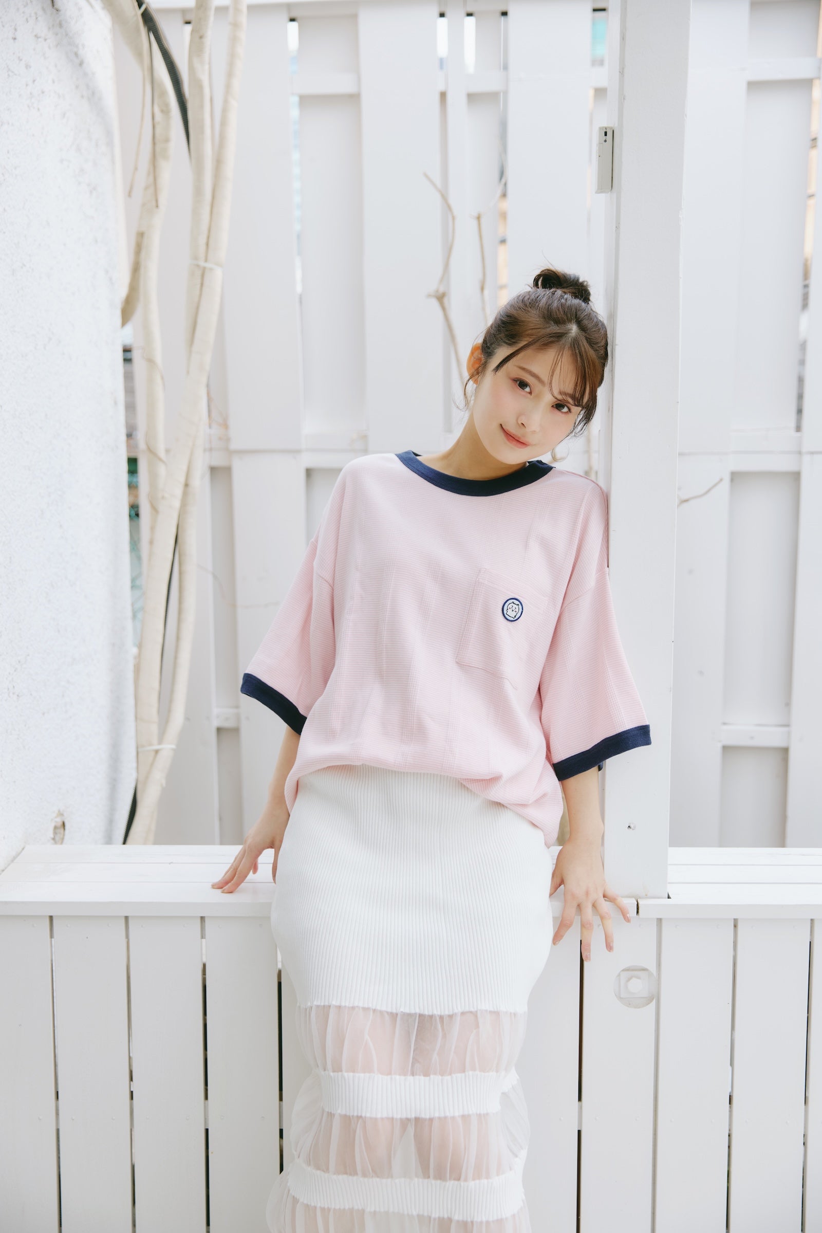 ちいかわ ビッグシルエットポケットTシャツ Robert P.Miller×Talking ちいかわ FLAMINGO