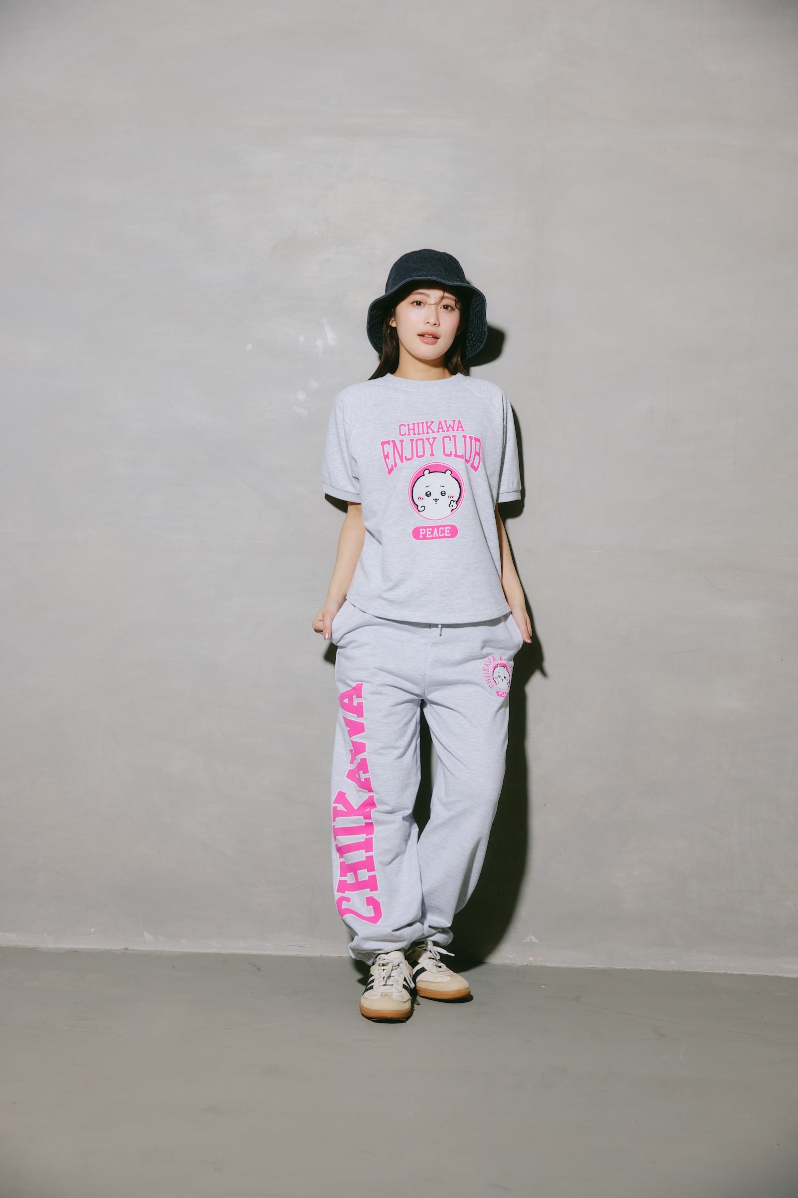 ちいかわ スウェットパンツ ピース ちいかわ 杢グレー