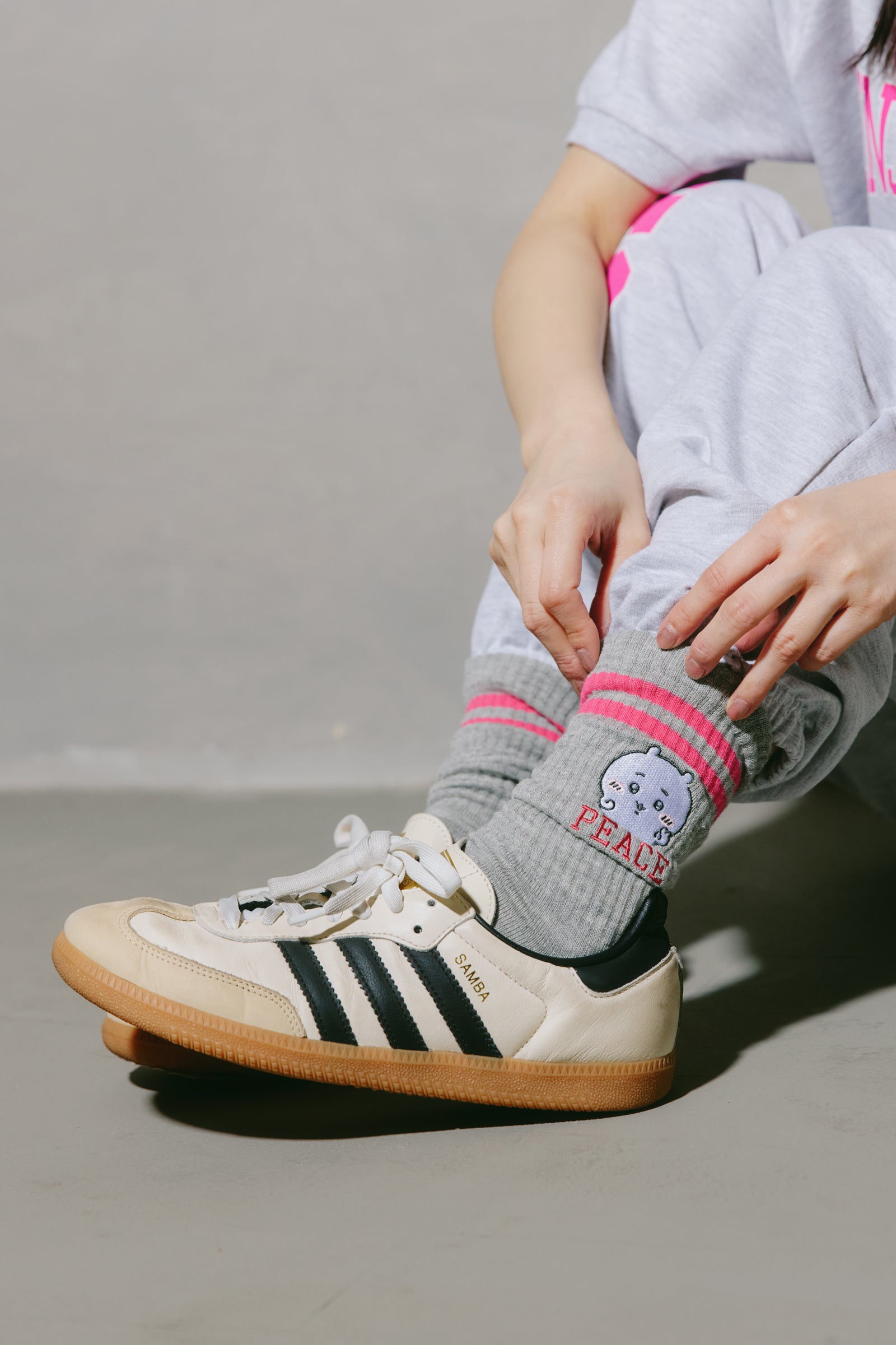 ちいかわ ソックス ピース ちいかわ 杢グレー 23-25cm