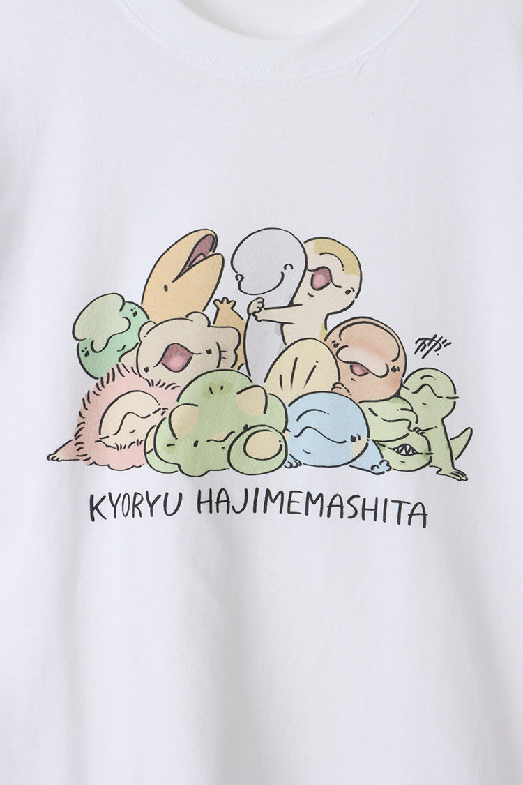 恐竜はじめました Tシャツ 恐竜フレンズ ホワイト