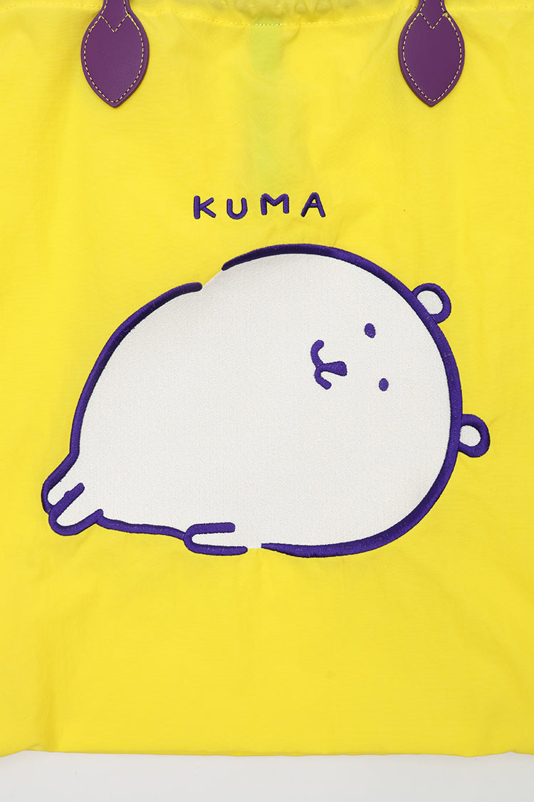 ナガノキャラクターズ 刺繍トートバック KUMA イエロー