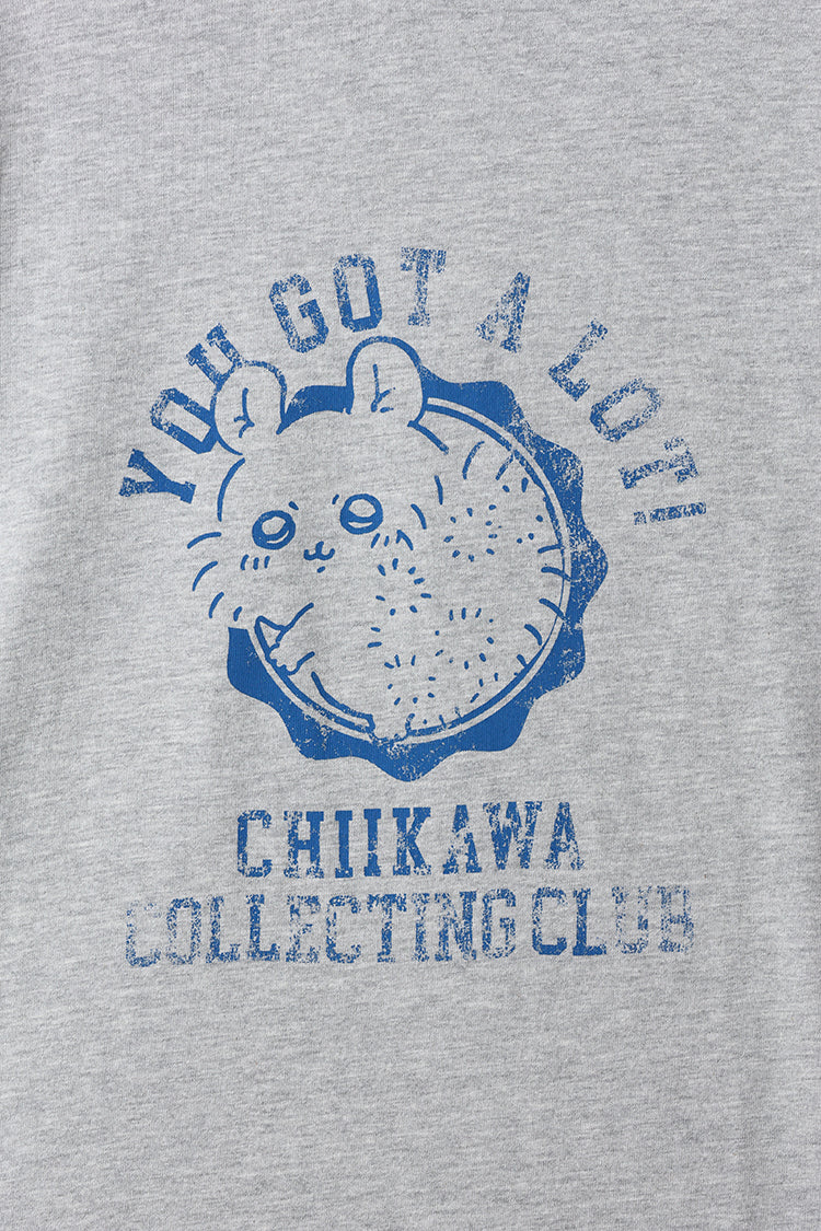 ちいかわ ワンピTシャツ カレッジ風 モモンガ ミックスグレー