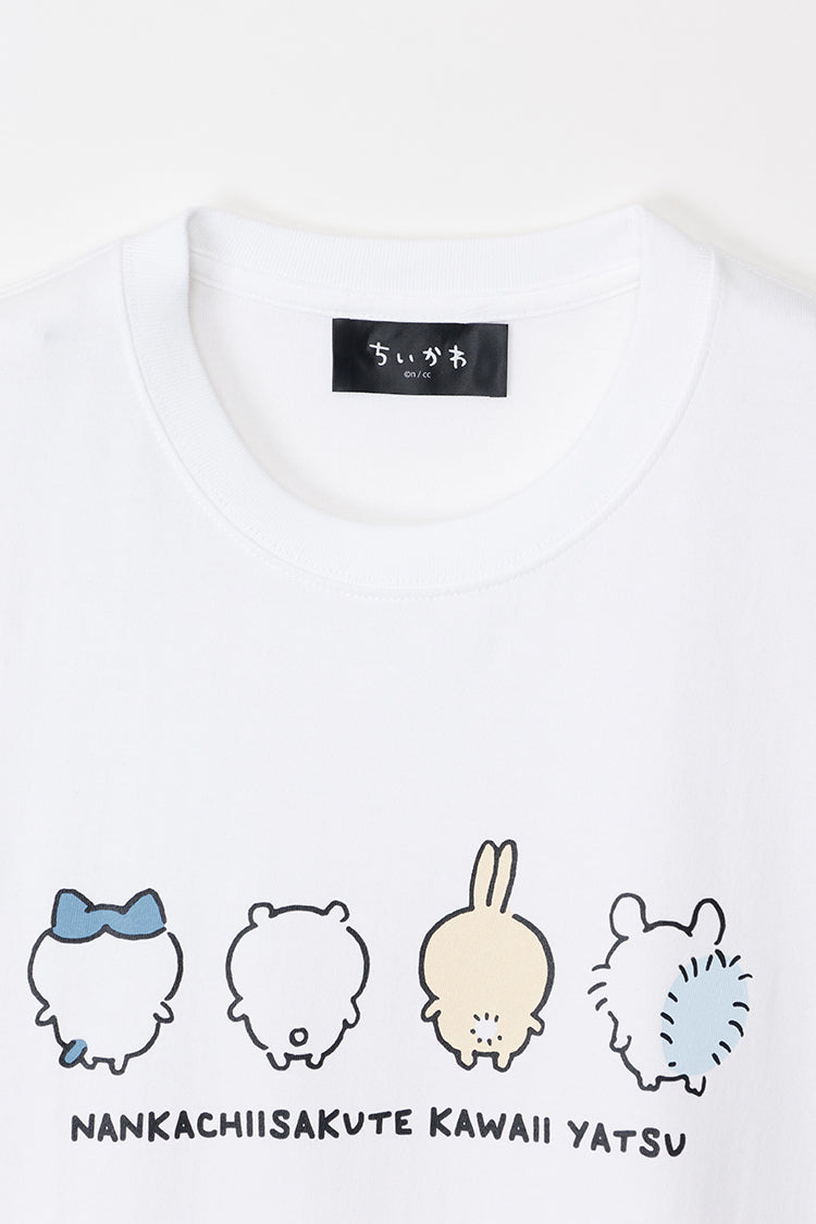 ちいかわ Tシャツ みんなの背中 ホワイト