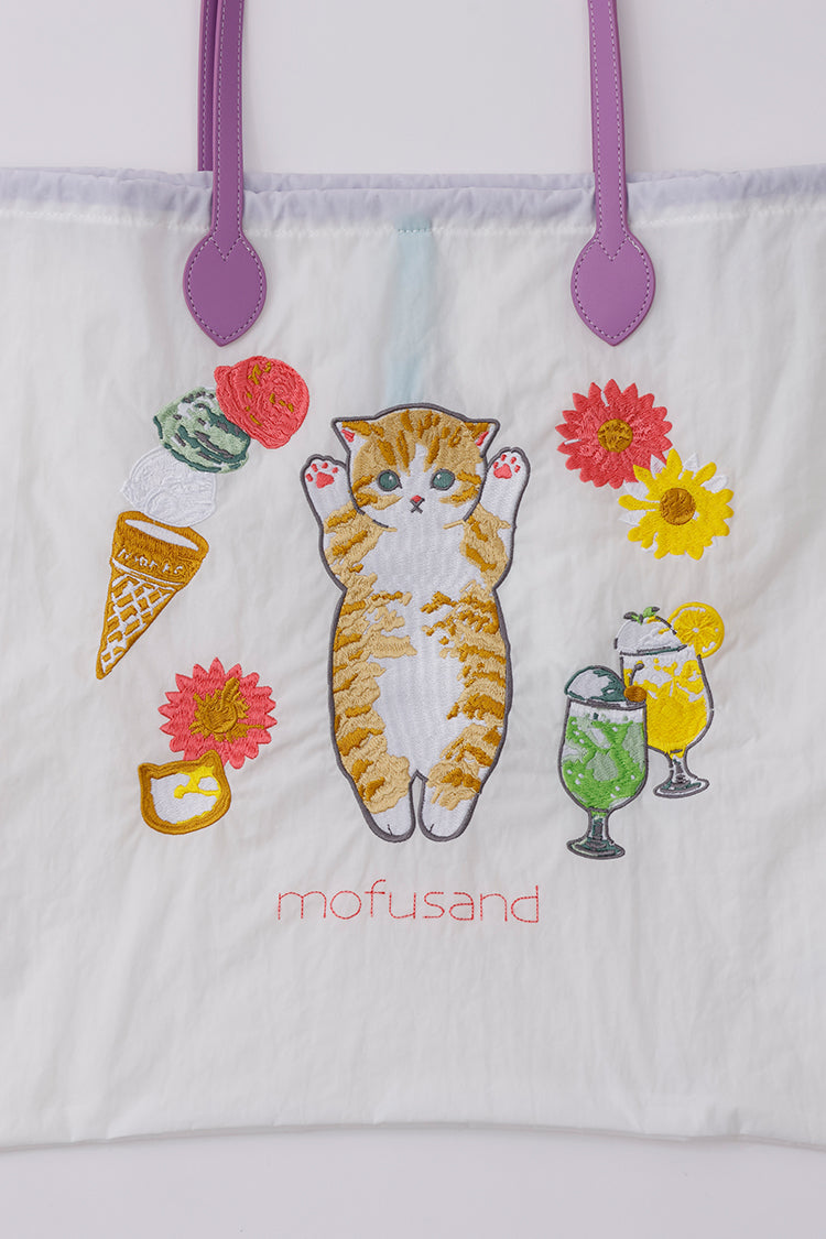 mofusand 刺繍トートバック スイーツ ホワイト