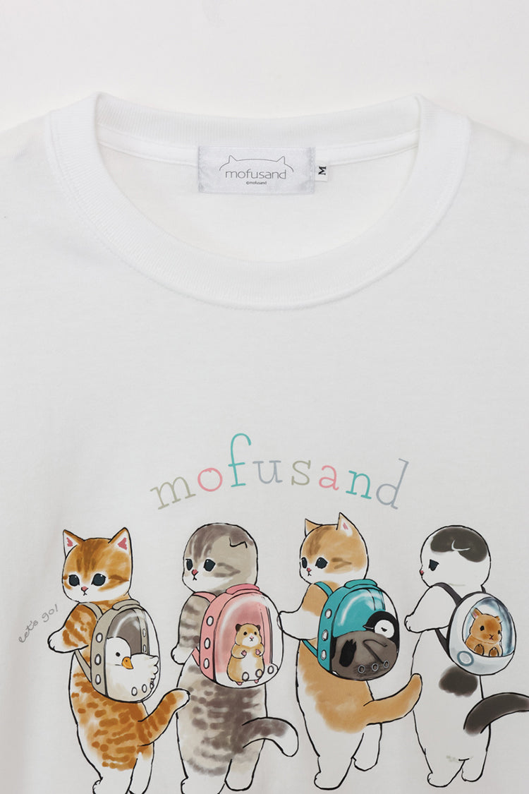 mofusand Tシャツ Let's go ホワイト