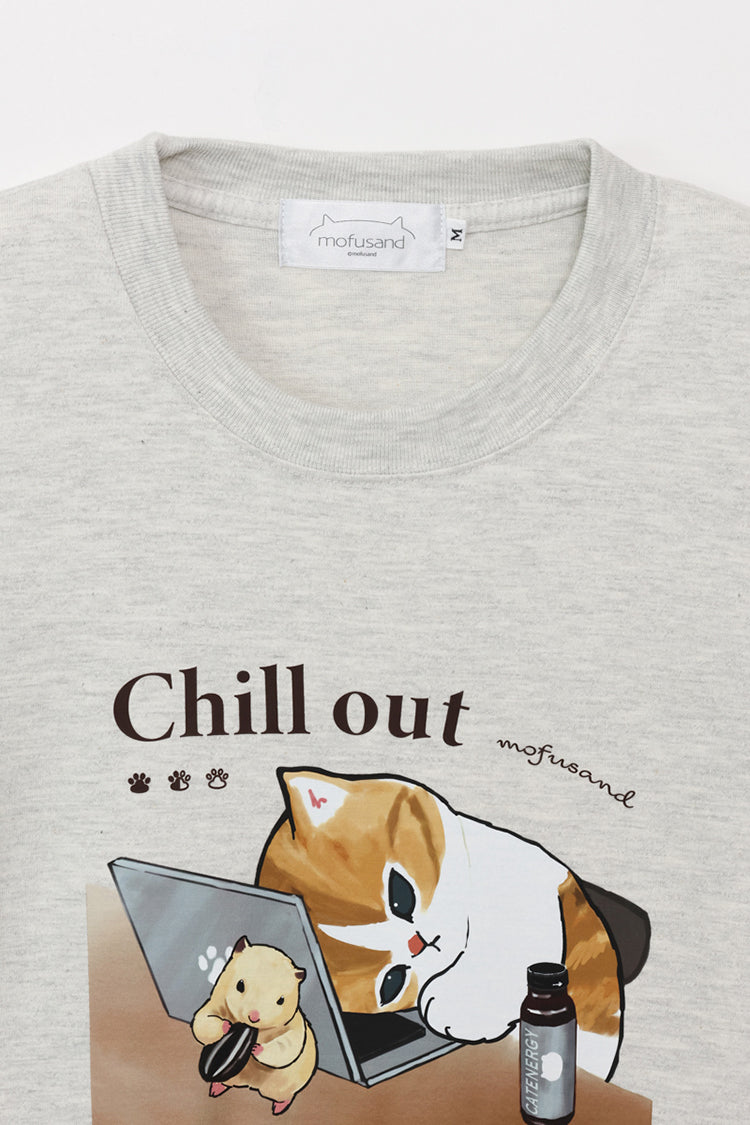 mofusand Tシャツ Chill out オートミール