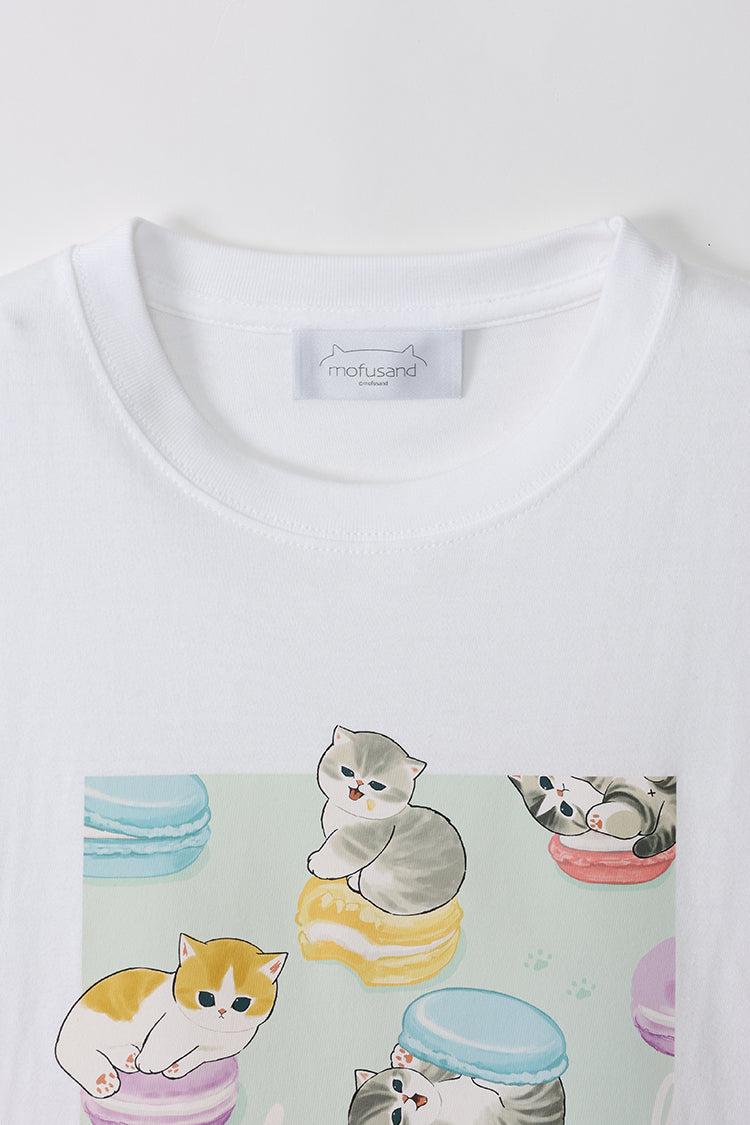 mofusand Tシャツ マカロン ホワイト