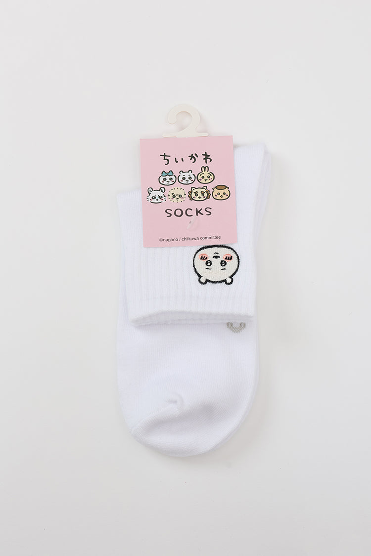 ショートソックス ワンポイント刺繍 ちいかわ ホワイト