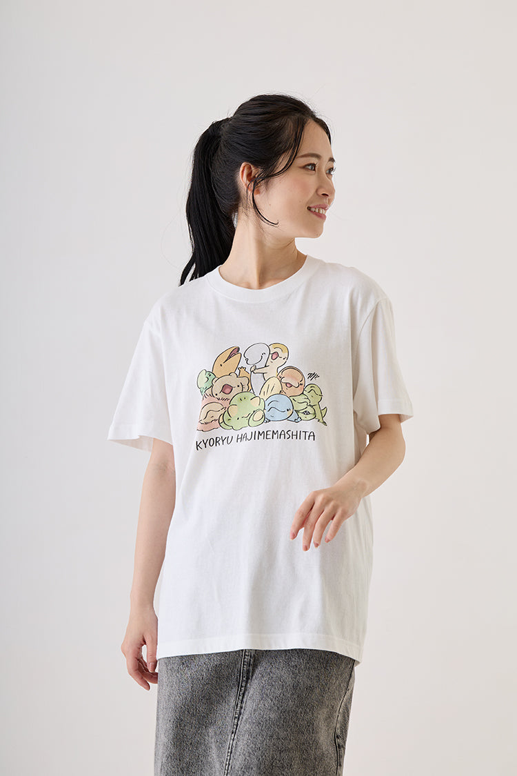 恐竜はじめました Tシャツ 恐竜フレンズ ホワイト