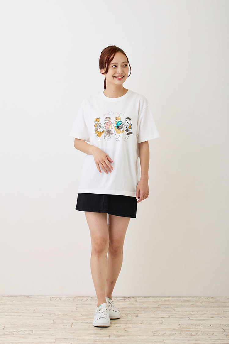 mofusand Tシャツ Let's go ホワイト