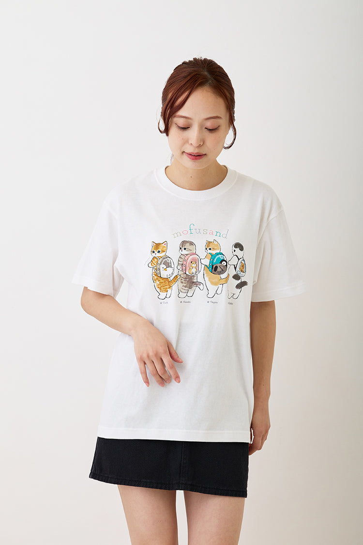 mofusand Tシャツ Let's go ホワイト