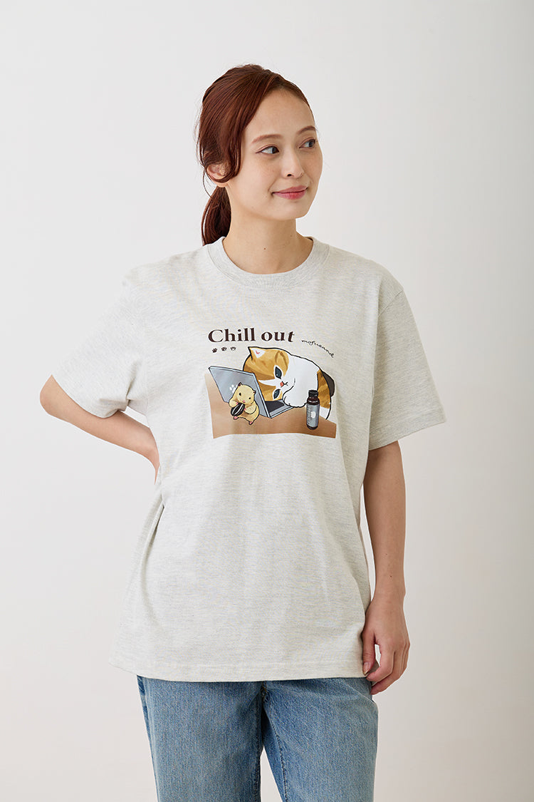 mofusand Tシャツ Chill out オートミール