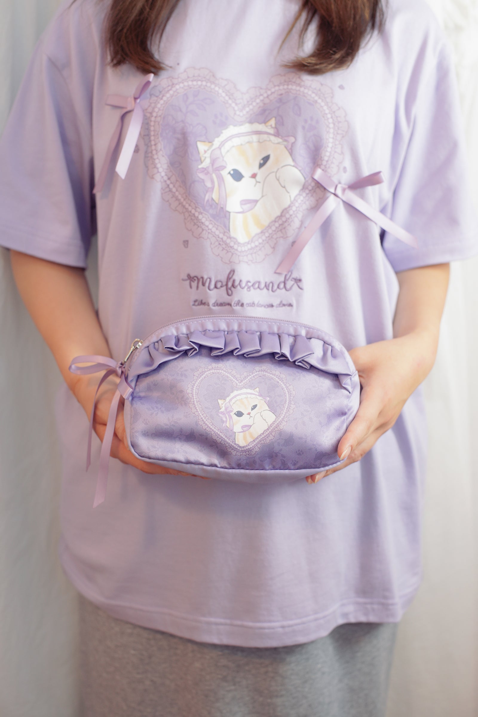 mofusand バレエコア ポーチ ラベりぼにゃん パープル