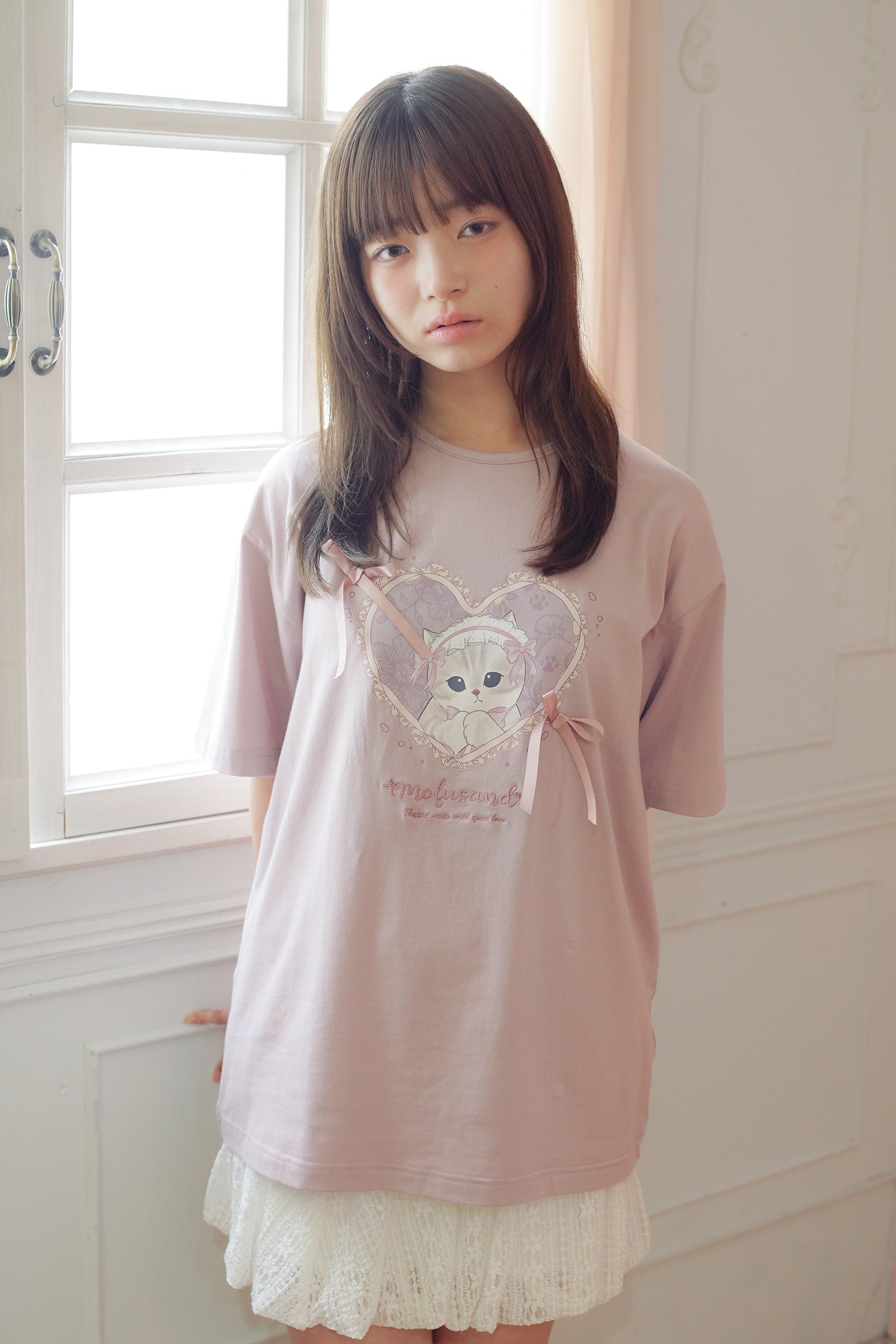 mofusand バレエコア Tシャツ ももりぼにゃん ピンク